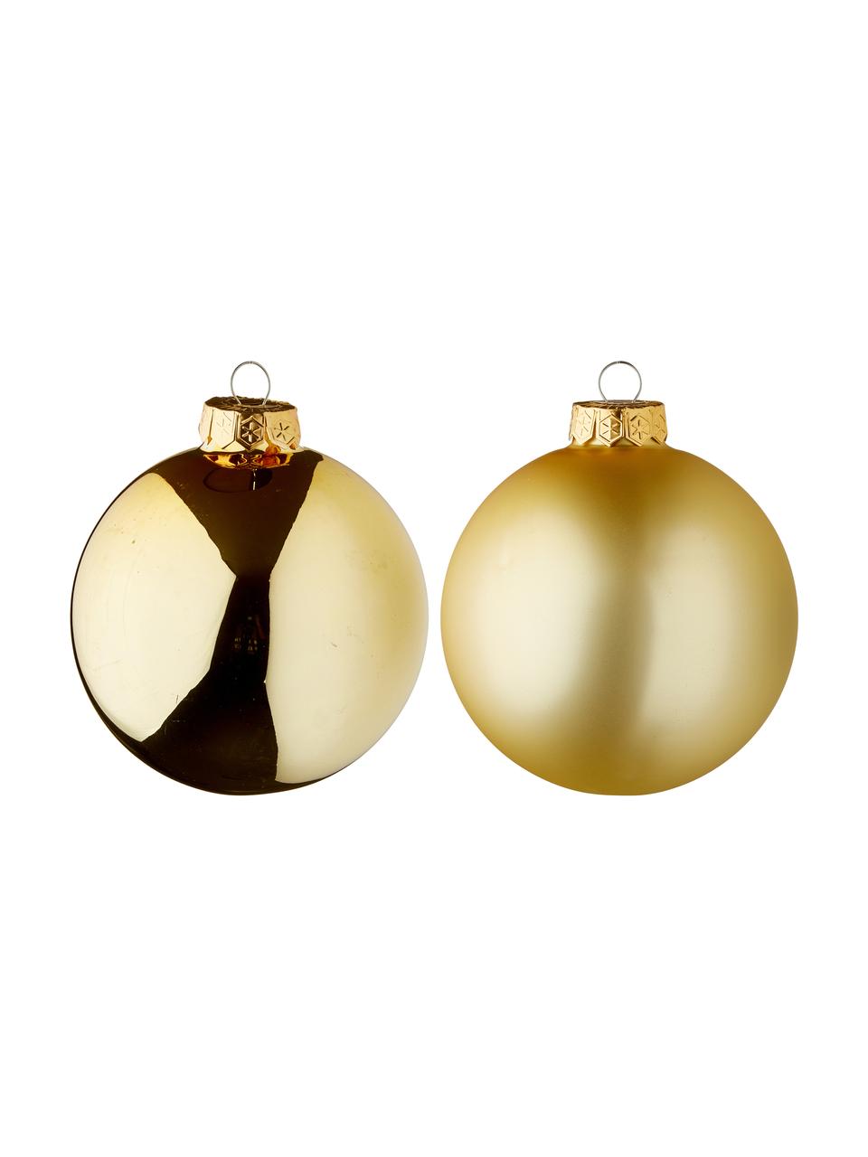 Bolas de Navidad Lorene, Ø 10 cm, 4 uds., Dorado mate y brillante, Ø 10 cm