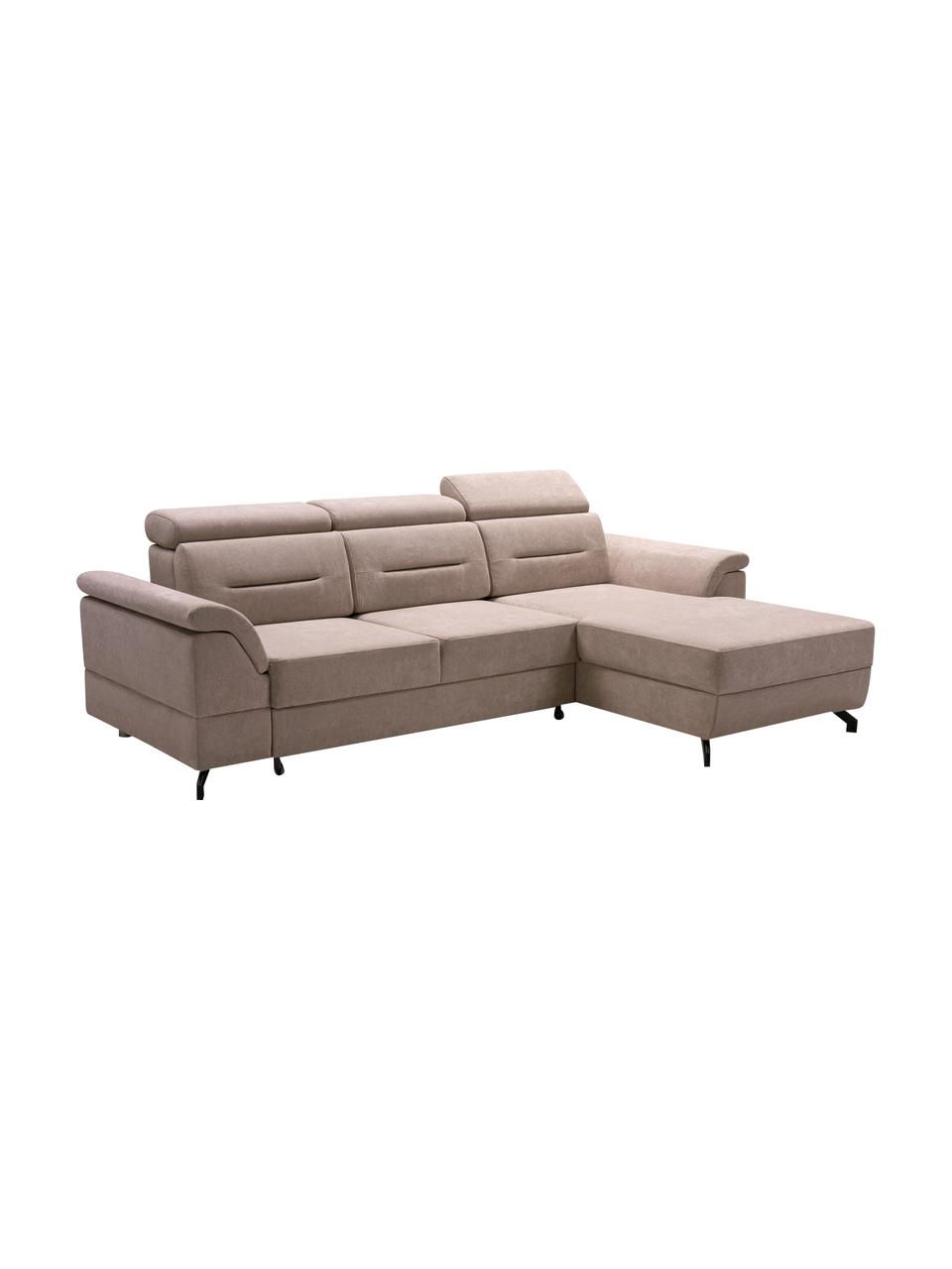 Sofa narożna z funkcją spania i miejscem do przechowywania Missouri, Tapicerka: 100% poliester, Beżowy, S 259 x G 164 cm