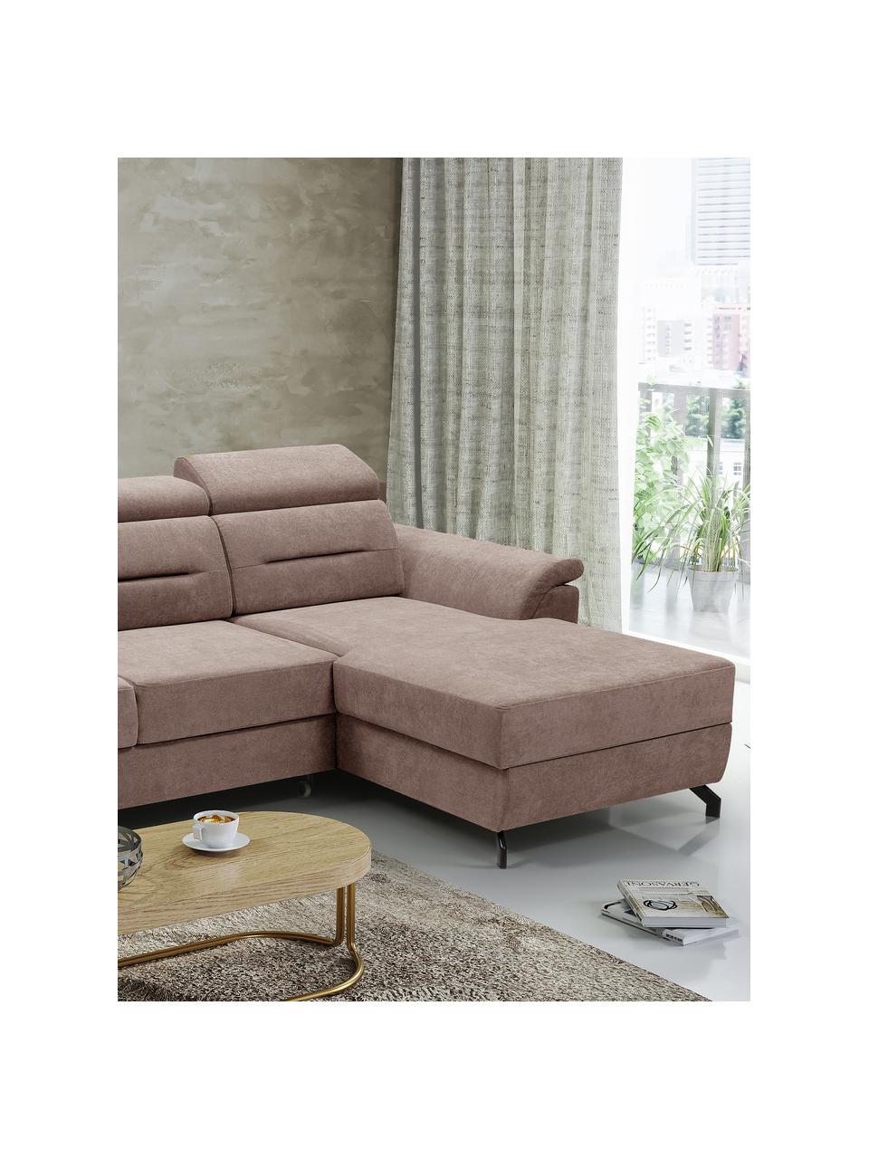 Sofá cama rinconero Missouri, con espacio de almacenamiento, Tapizado: 100% poliéster, Beige, An 259 x F 164 cm