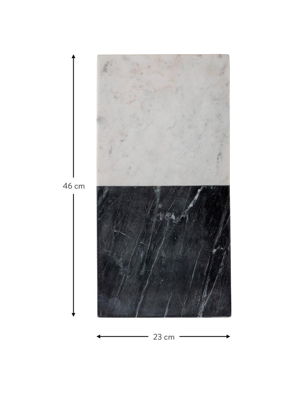 Marmor-Schneidebrett Elvia, L 46 x B 23 cm, Marmor, Schwarz, Weiß, L 46 x B 23 cm