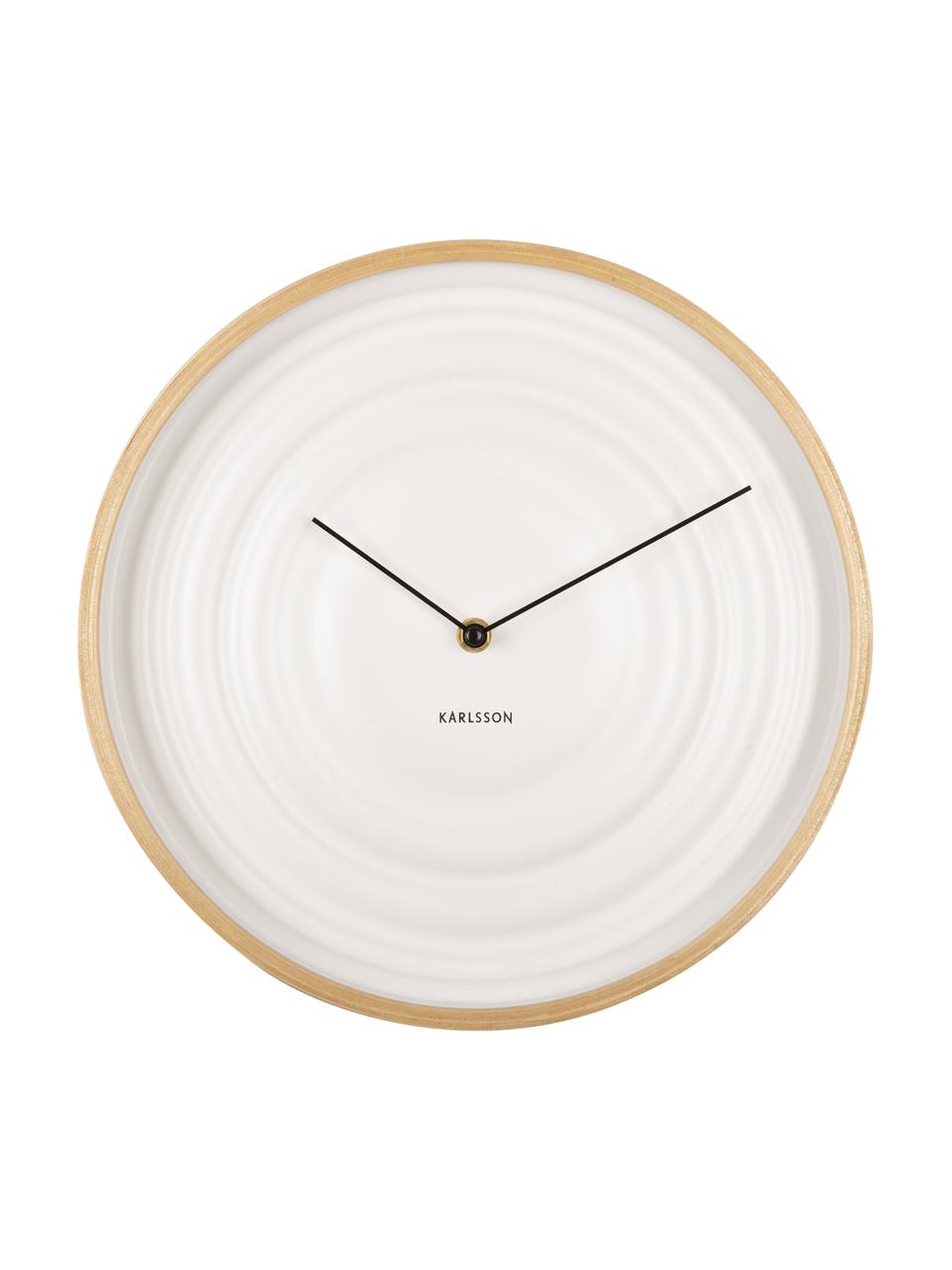 Reloj de pared Scandi Ribble, Beige, blanco mate, Ø 31 cm