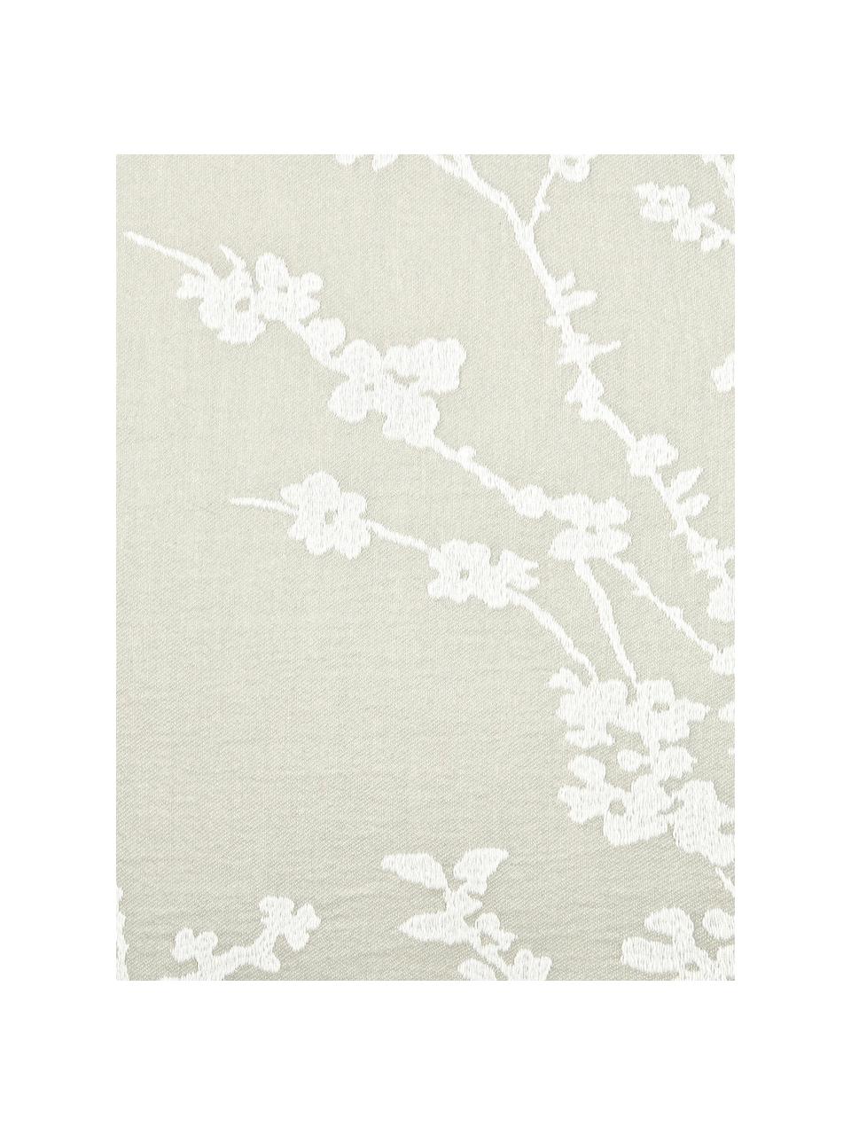 Kissenhülle Jasmin mit Blümchenmotiv, Vorderseite: 90% Baumwolle, 10% Polyes, Webart: Jacquard, Rückseite: 100% Polyestersamt, Mint, Weiss, 40 x 40 cm