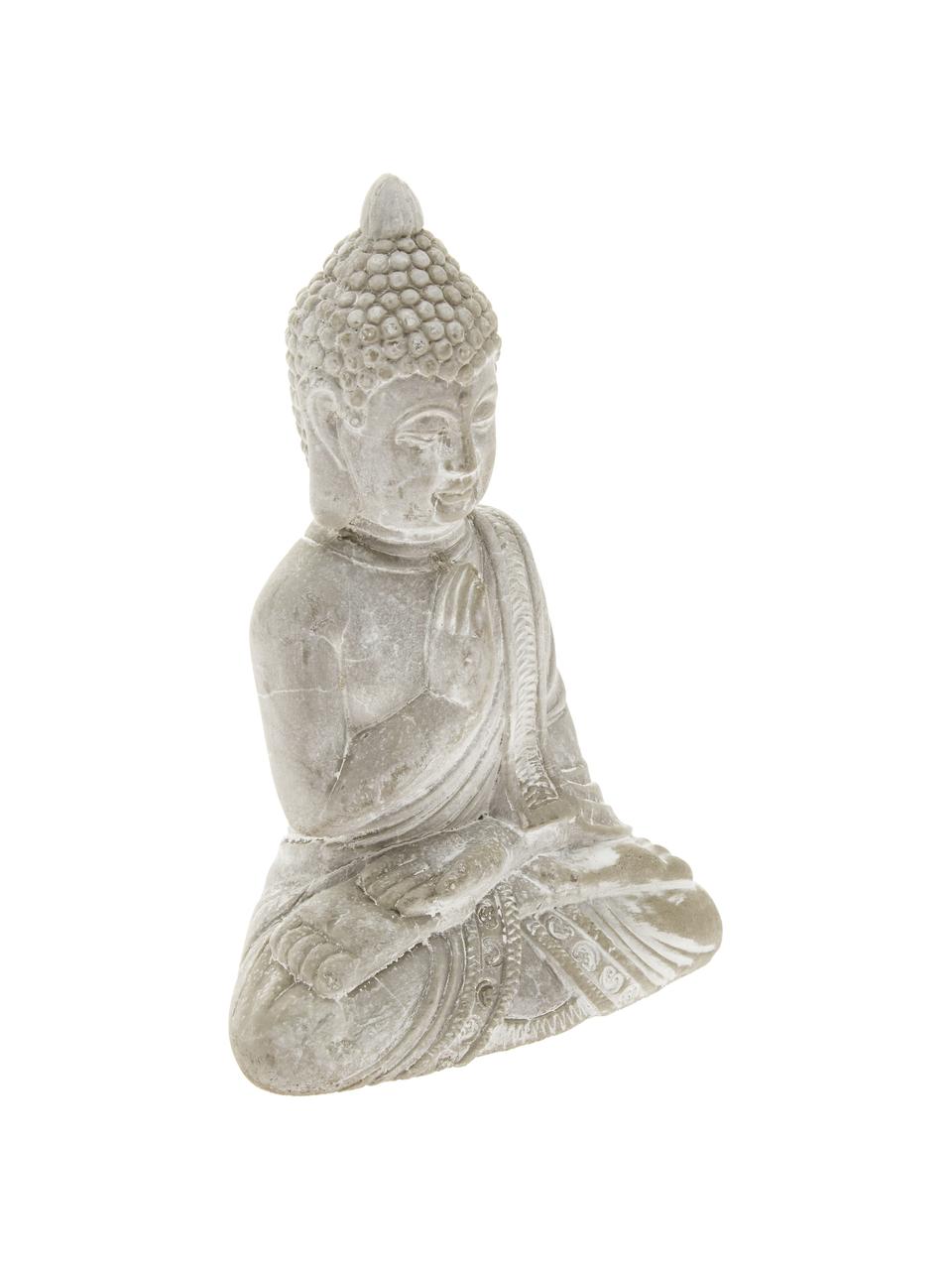 Ensemble d'accessoires décoratifs Buddha, 2 élém., Béton, Gris clair, larg. 9 x haut. 14 cm