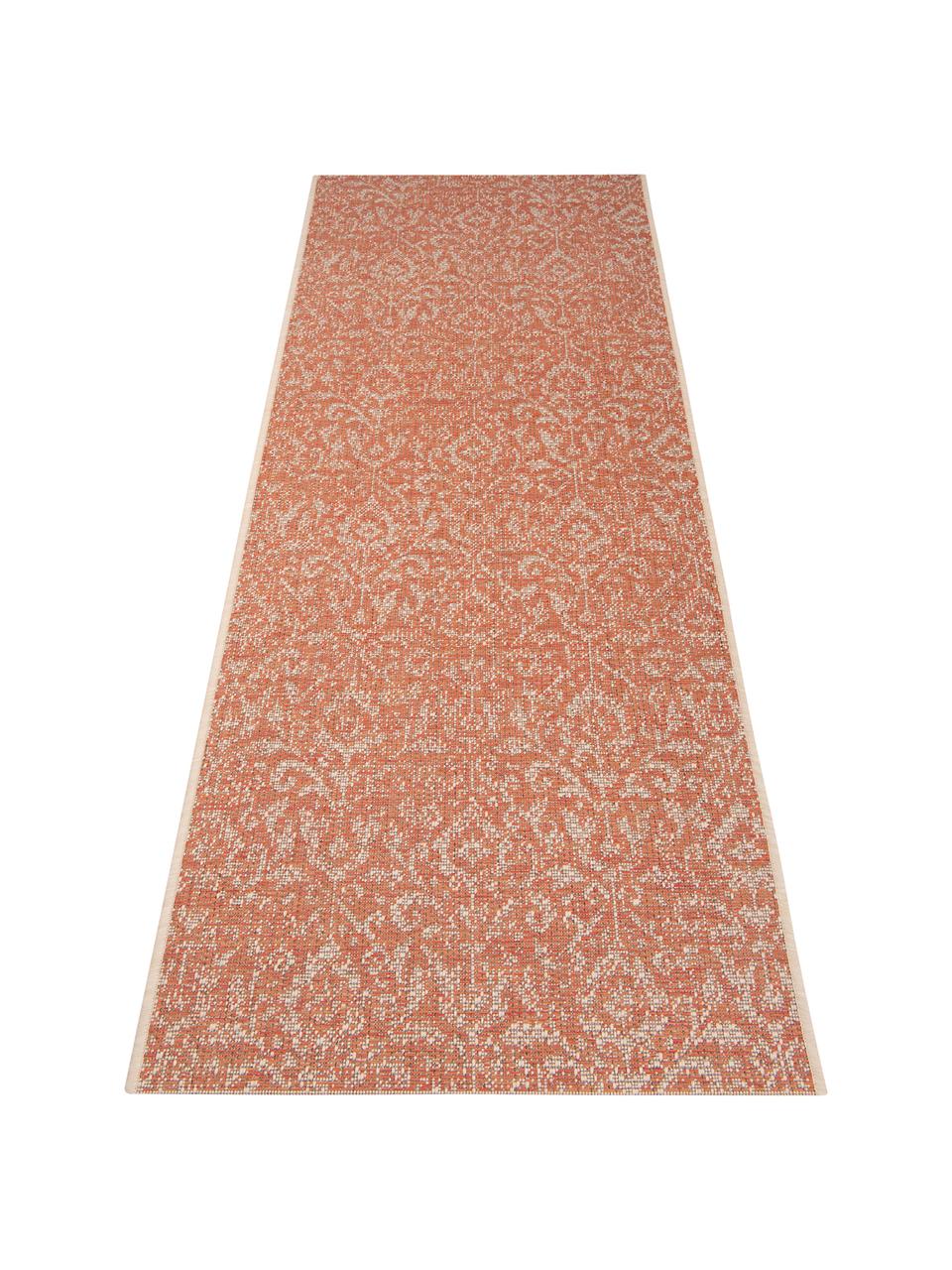 In- & Outdoor-Läufer Hatta im Vintage Look, 100% Polypropylen, Orangenrot, Beige, 70 x 200 cm