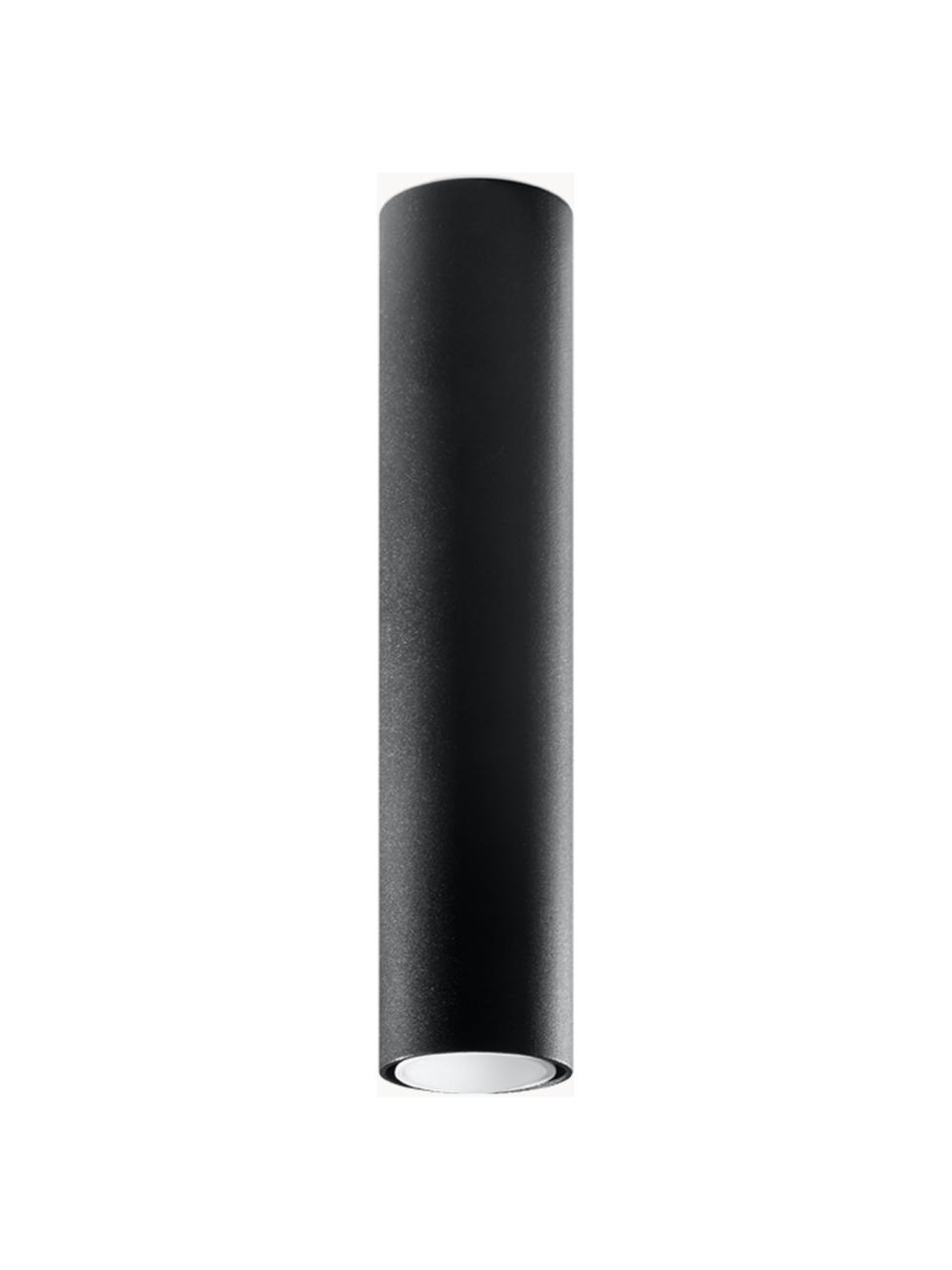 Faretto da soffitto Castro, alt. 40 cm, Acciaio rivestito, Nero opaco, Ø 6 x Alt. 40 cm