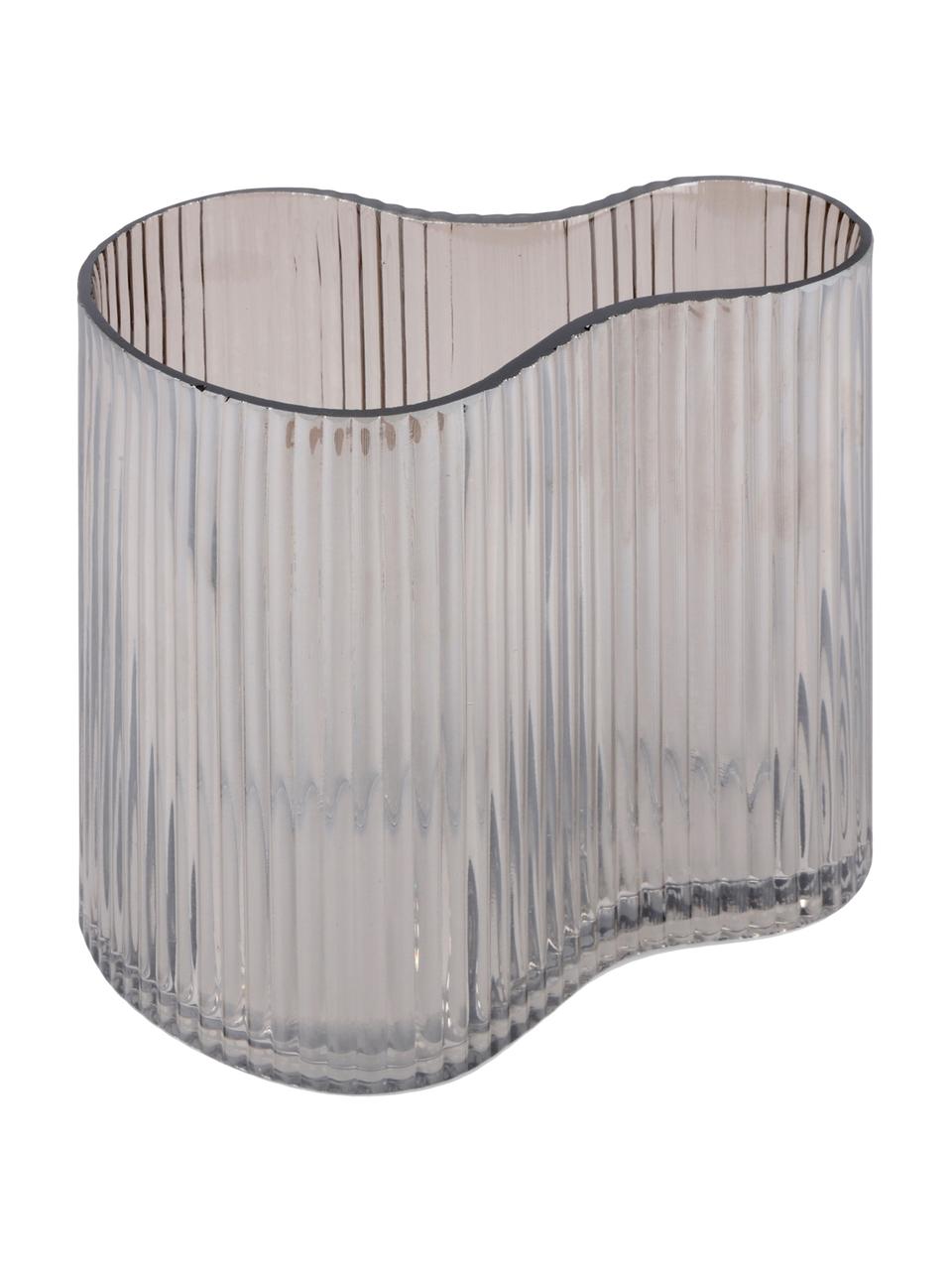 Mały wazon ze szkła Bubbles, Szkło, Szary, S 19 x W 18 cm