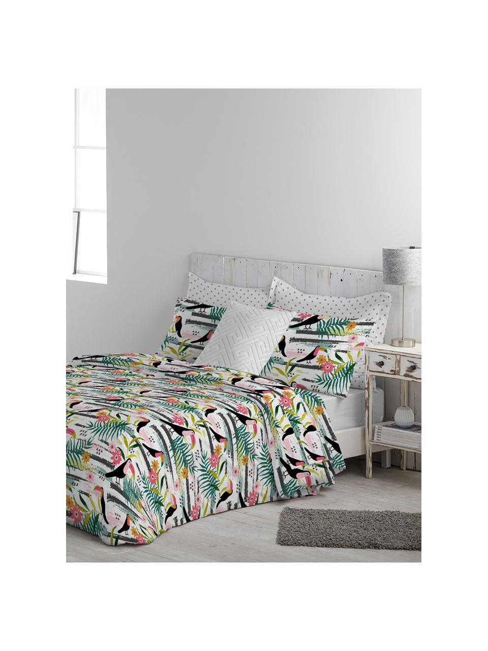 Funda nórdica doble cara Toucan, Algodón
El algodón da una sensación agradable y suave en la piel, absorbe bien la humedad y es adecuado para personas alérgicas, Blanco, multicolor, Cama 90 cm (160 x 220 cm)