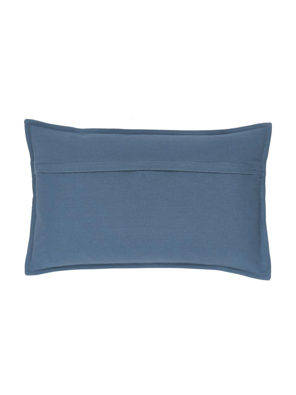 Housse de coussin en coton bleu Mads, 100 % coton, Bleu, larg. 30 x long. 50 cm