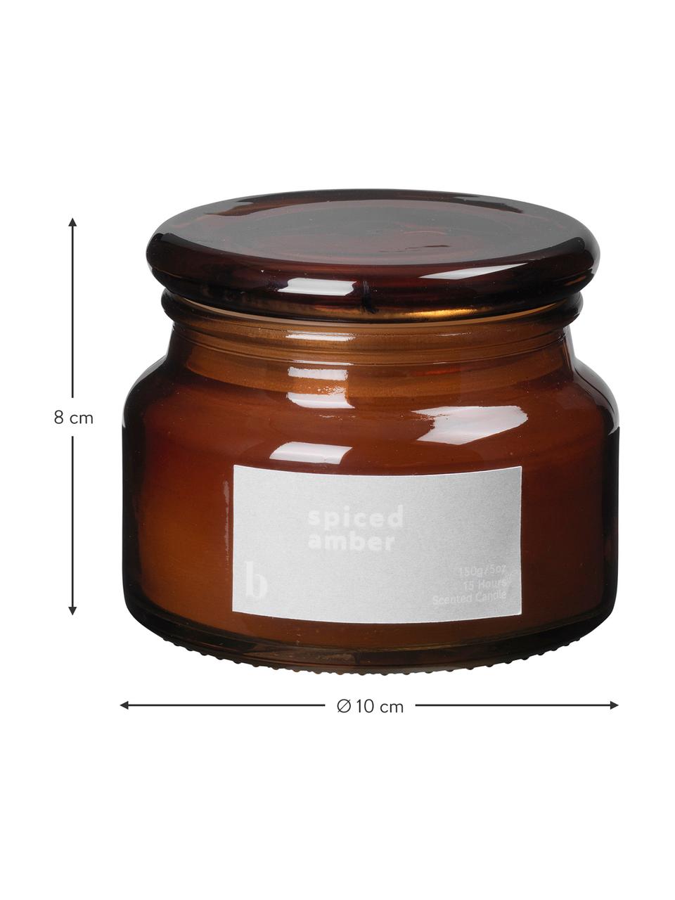 Vonná svíčka Spiced Amber (ambra), Hnědá, Ø 10 cm, V 8 cm