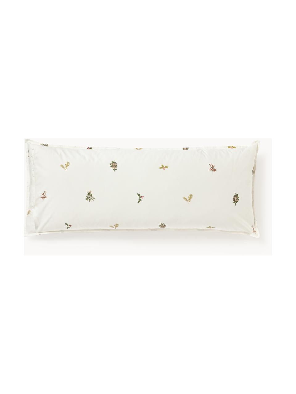 Funda de almohada doble cara de percal Twigs, Off White, multicolor, An 45 x L 110 cm