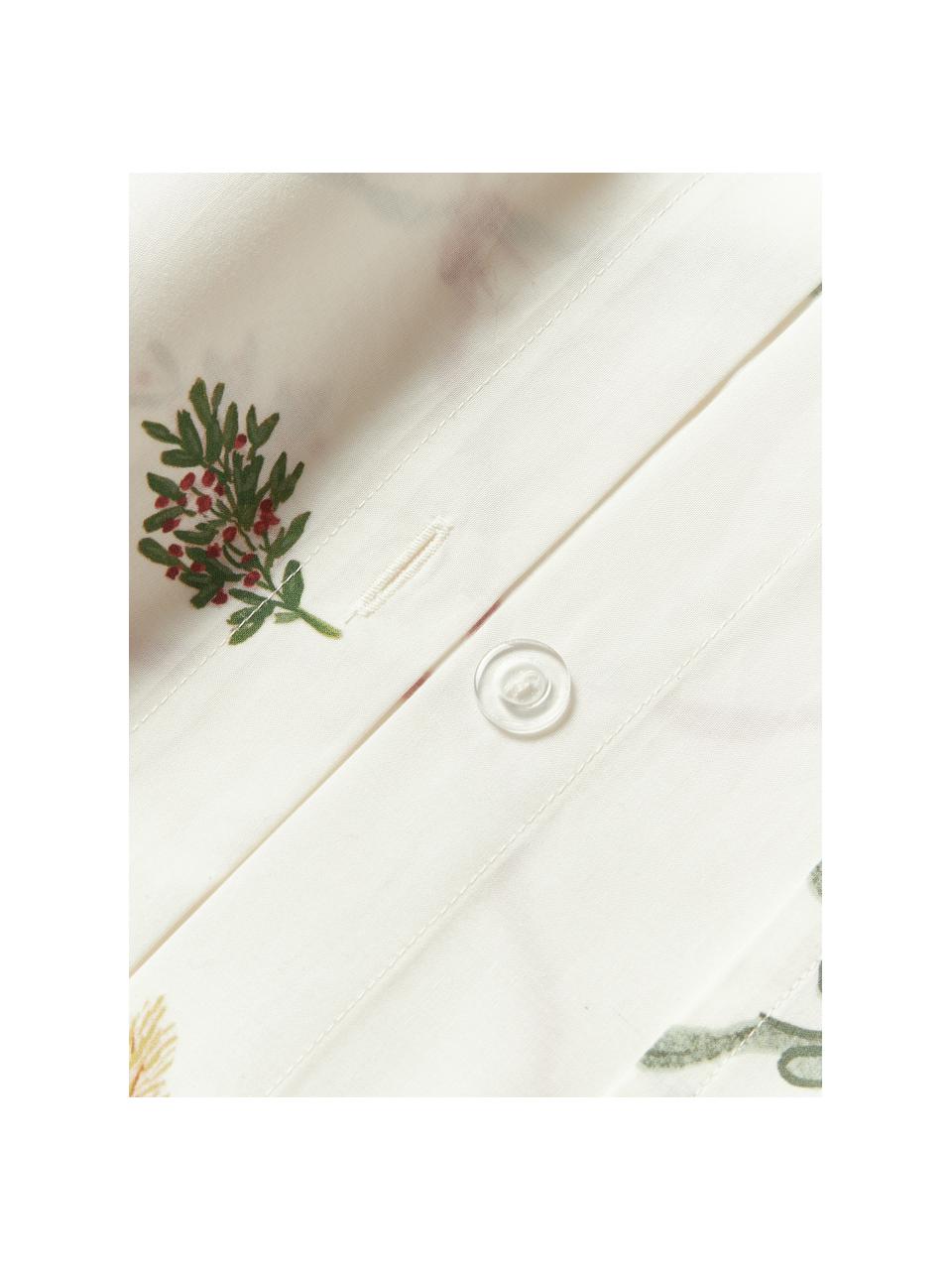 Funda de almohada doble cara de percal Twigs, Off White, multicolor, An 45 x L 110 cm