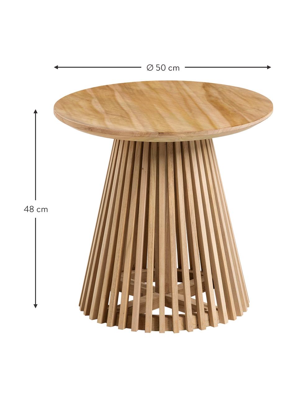 Okrągły stolik pomocniczy z drewna tekowego Jeanette, Drewno tekowe lakierowane, Drewno tekowe, lakierowany, Ø 50 x W 48 cm