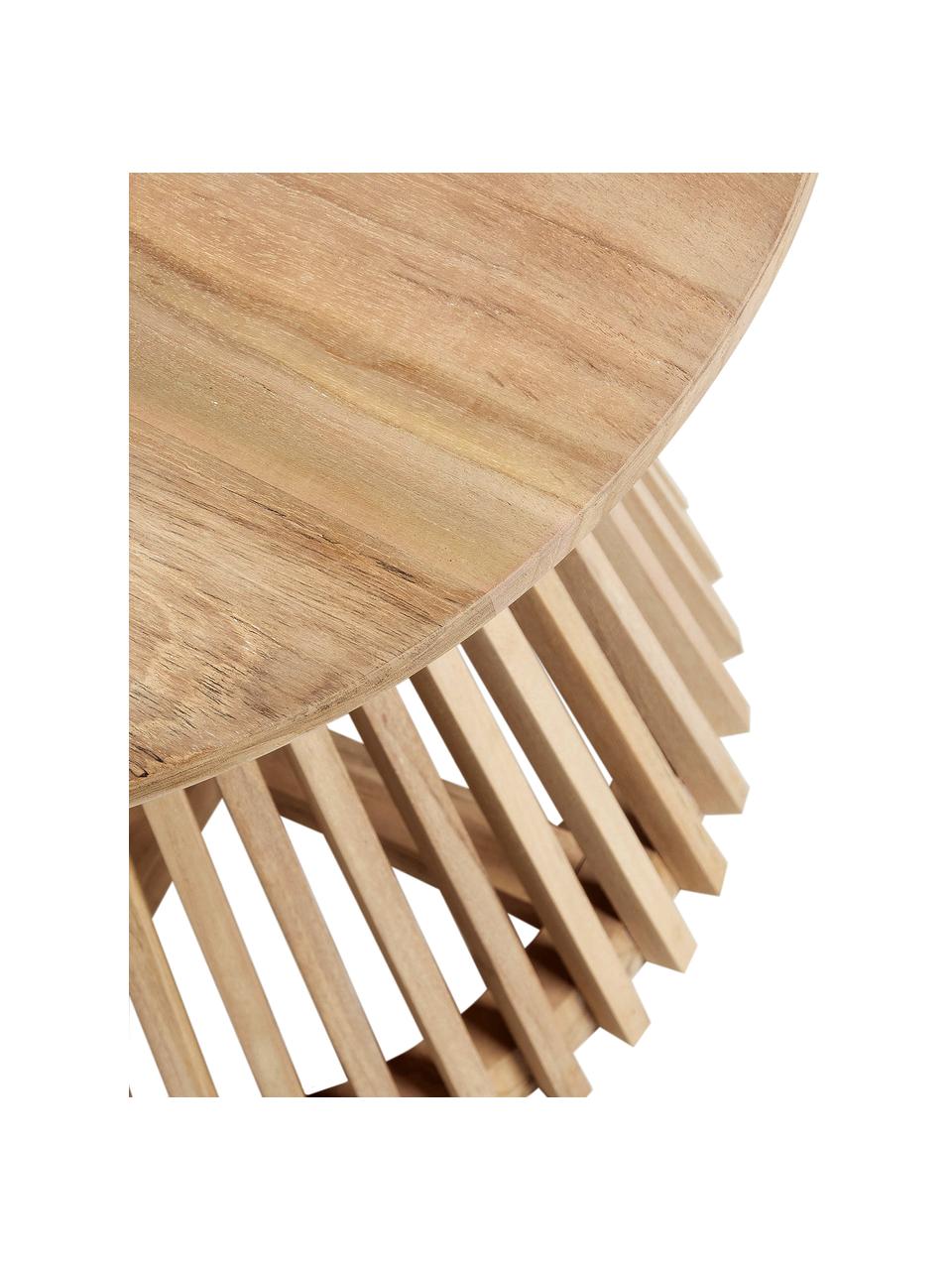 Kulatý odkládací stolek z teakového dřeva Jeanette, Lakované teakové dřevo, Lakované teakové dřevo, Ø 50 cm, V 48 cm
