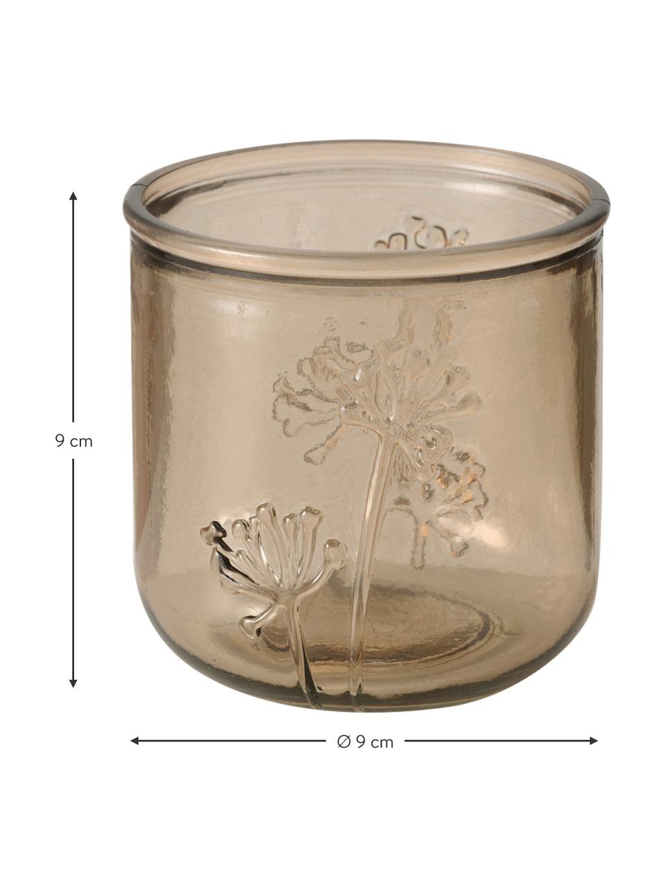 Teelichthalter-Set Kyra, 2-tlg., Glas, Beige, Je Ø 9 x H 9 cm