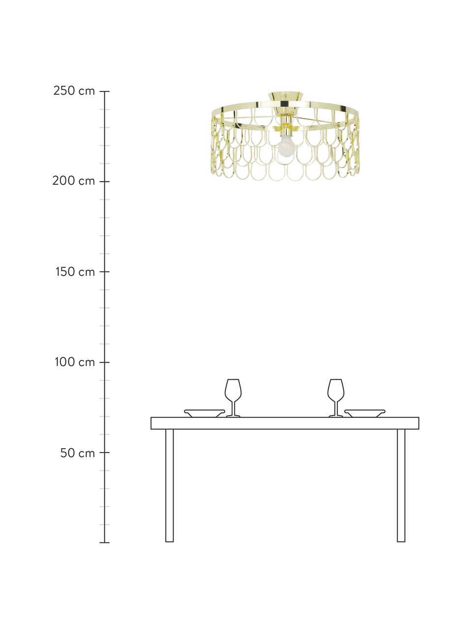 Deckenleuchte Gatsby in Gold, Baldachin: Messing, lackiert, Messing, Ø 50 x H 20 cm