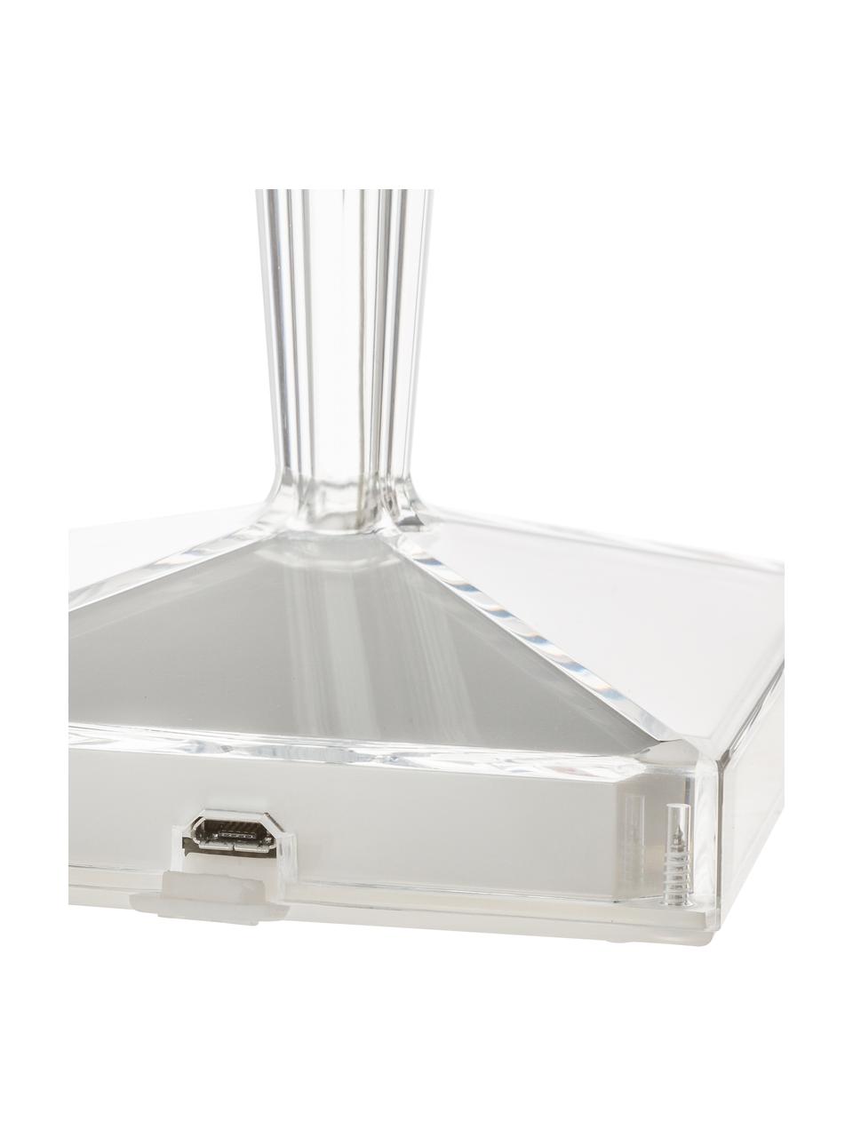 Prenosná dizajnová stolová LED lampa Battery, Akrylové sklo, Priehľadná, Ø 12 x V 26 cm