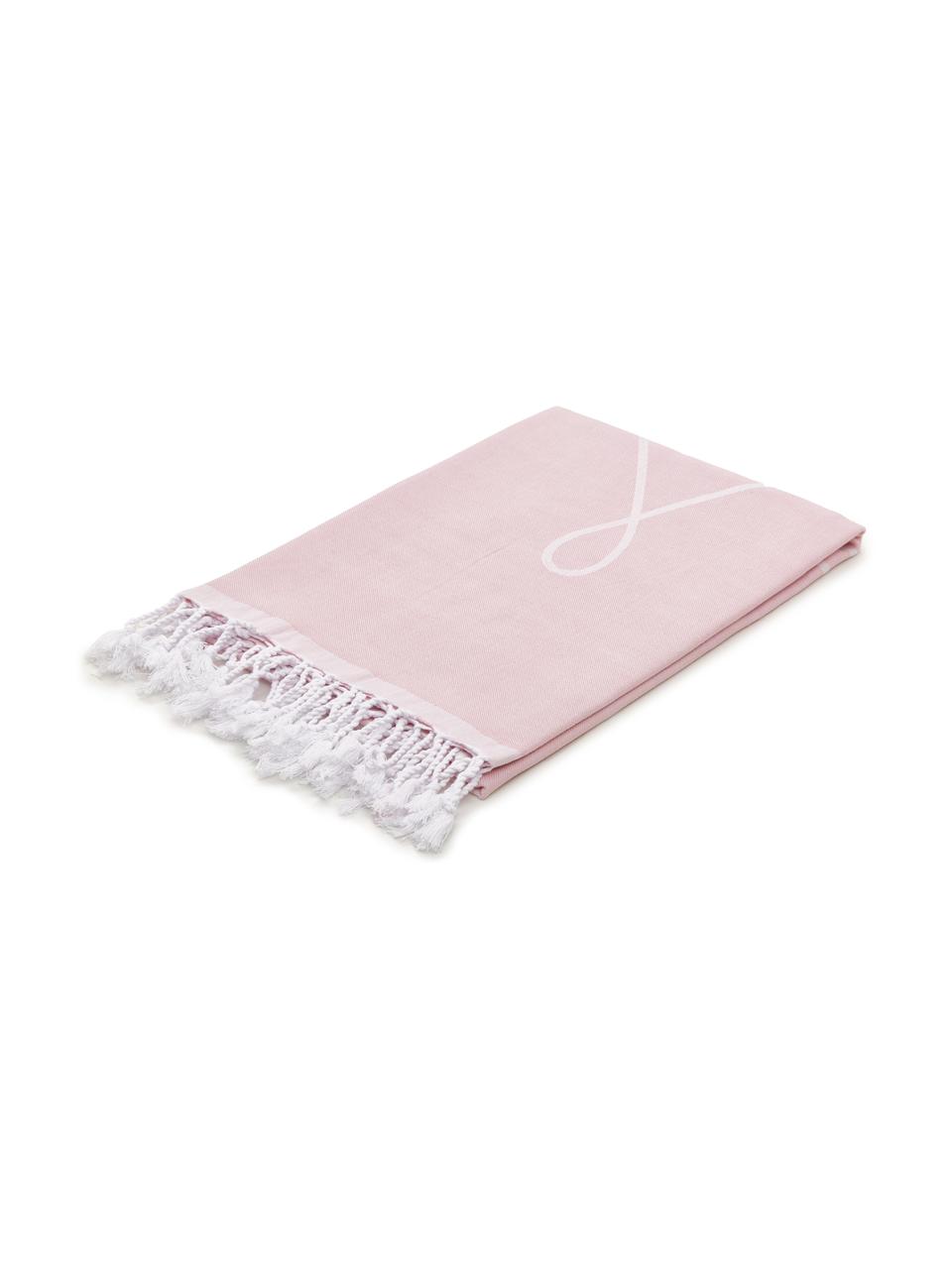 Fouta Lotus, Algodón
Gramaje ligero, 210 g/m², Rosa, blanco, An 90 x L 180 cm