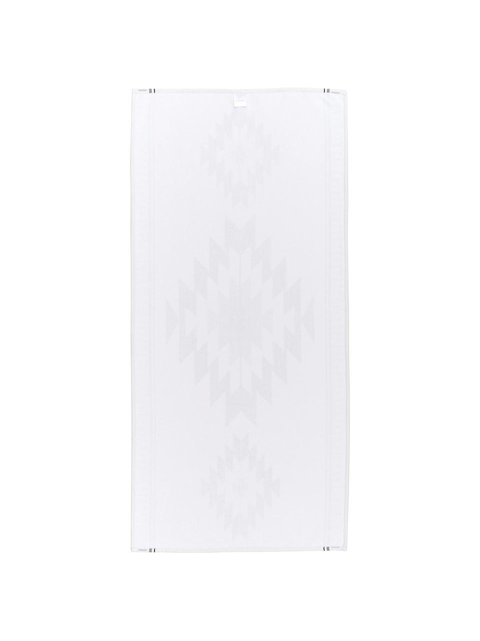 Licht strandlaken Ikat in ethno stijl, 55% polyester, 45% katoen zeer lichte kwaliteit, 340 g/m², Crèmekleurig, zwart, grijs, 70 x 150 cm