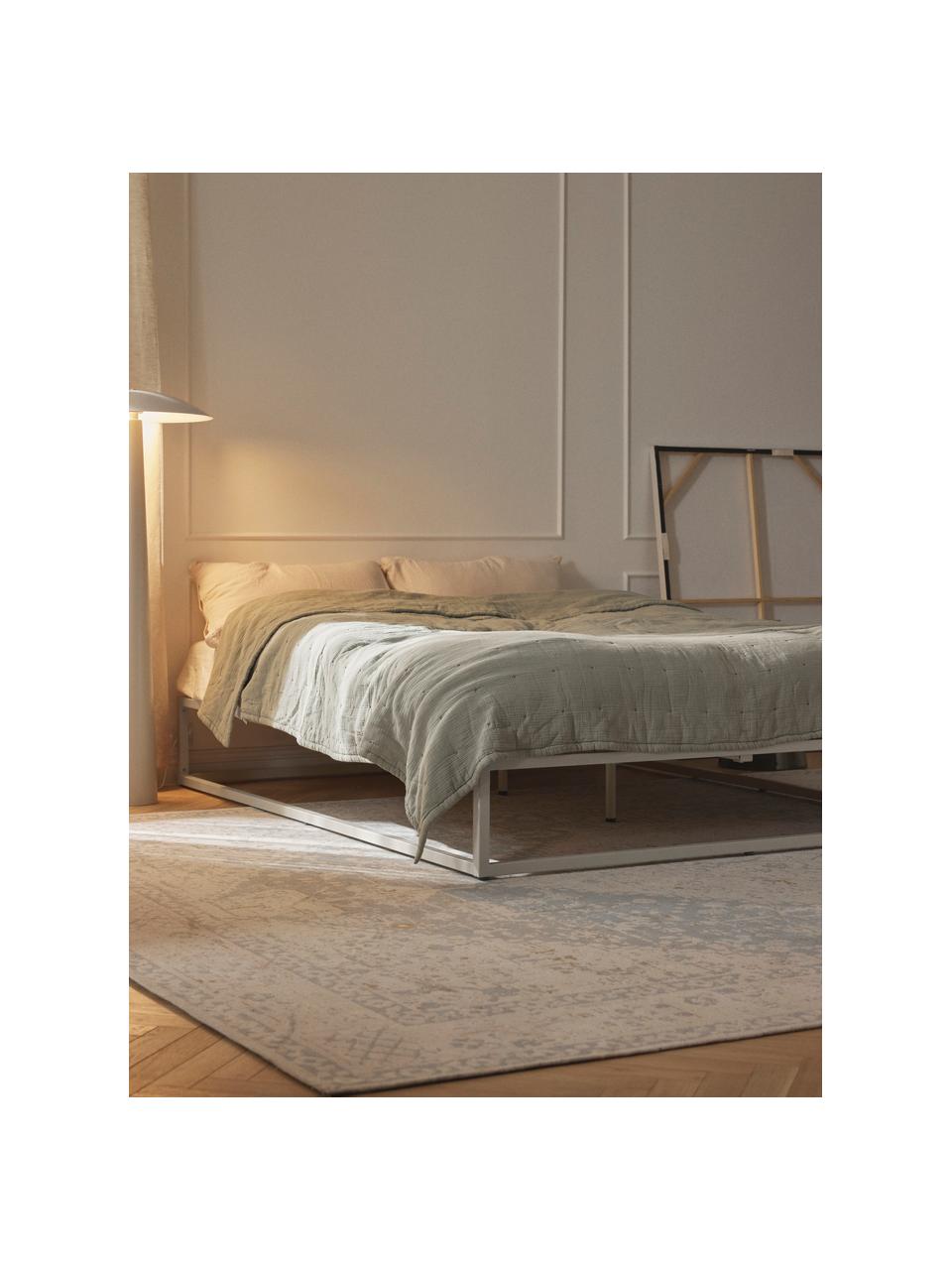 Kovová postel Neptun, Kov s práškovým nástřikem, Světle béžová, Š 180 cm, D 200 cm