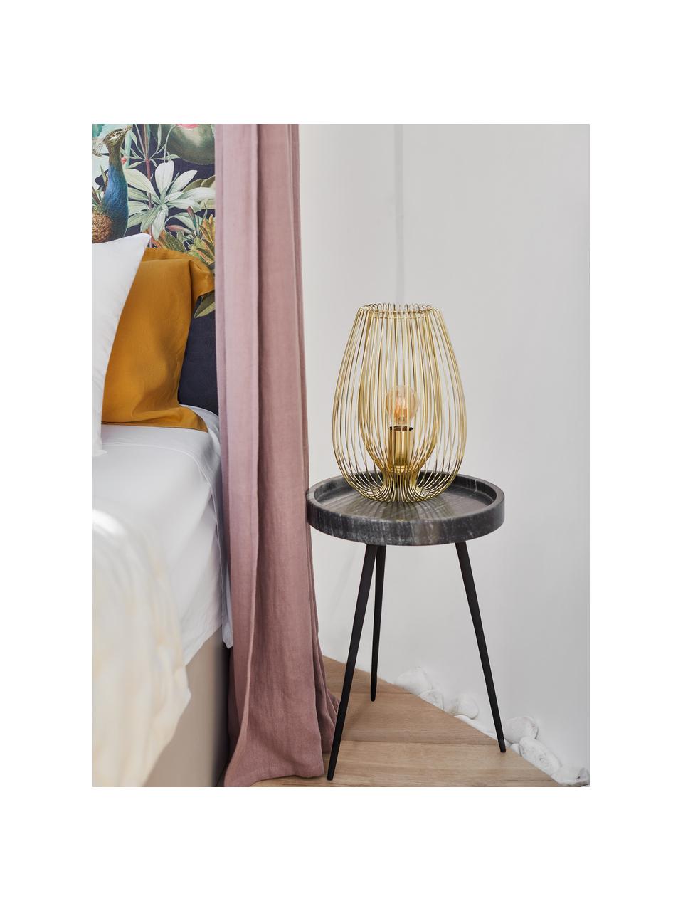 Malá stolová lampa z kovu Lucid, Mosadzné odtiene, Ø 22 x V 33 cm