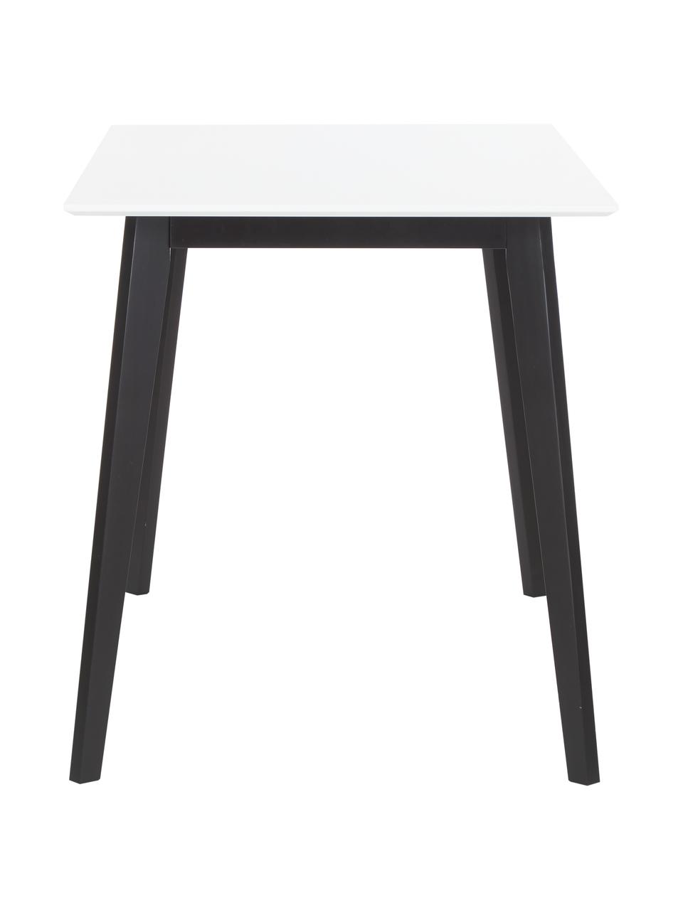 Escritorio Vojens, Tablero: tablero de fibras de dens, Patas: madera de caucho, Blanco, negro, An 120 x F 70 cm