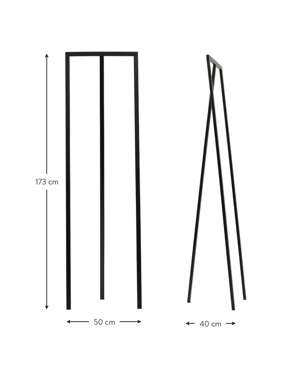 Metalen kledingstang Kaya, Gelakt metaal, Zwart, B 50 x H 173 cm