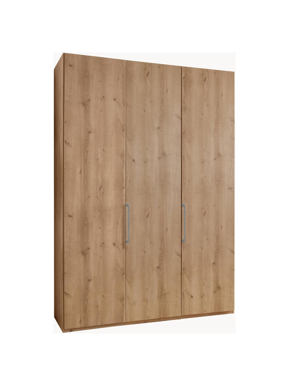 Drehtürenschrank Monaco, 3-türig, Korpus: Holzwerkstoff, foliert, Griffe: Metall, beschichtet, Holz, B 148 x H 216 cm