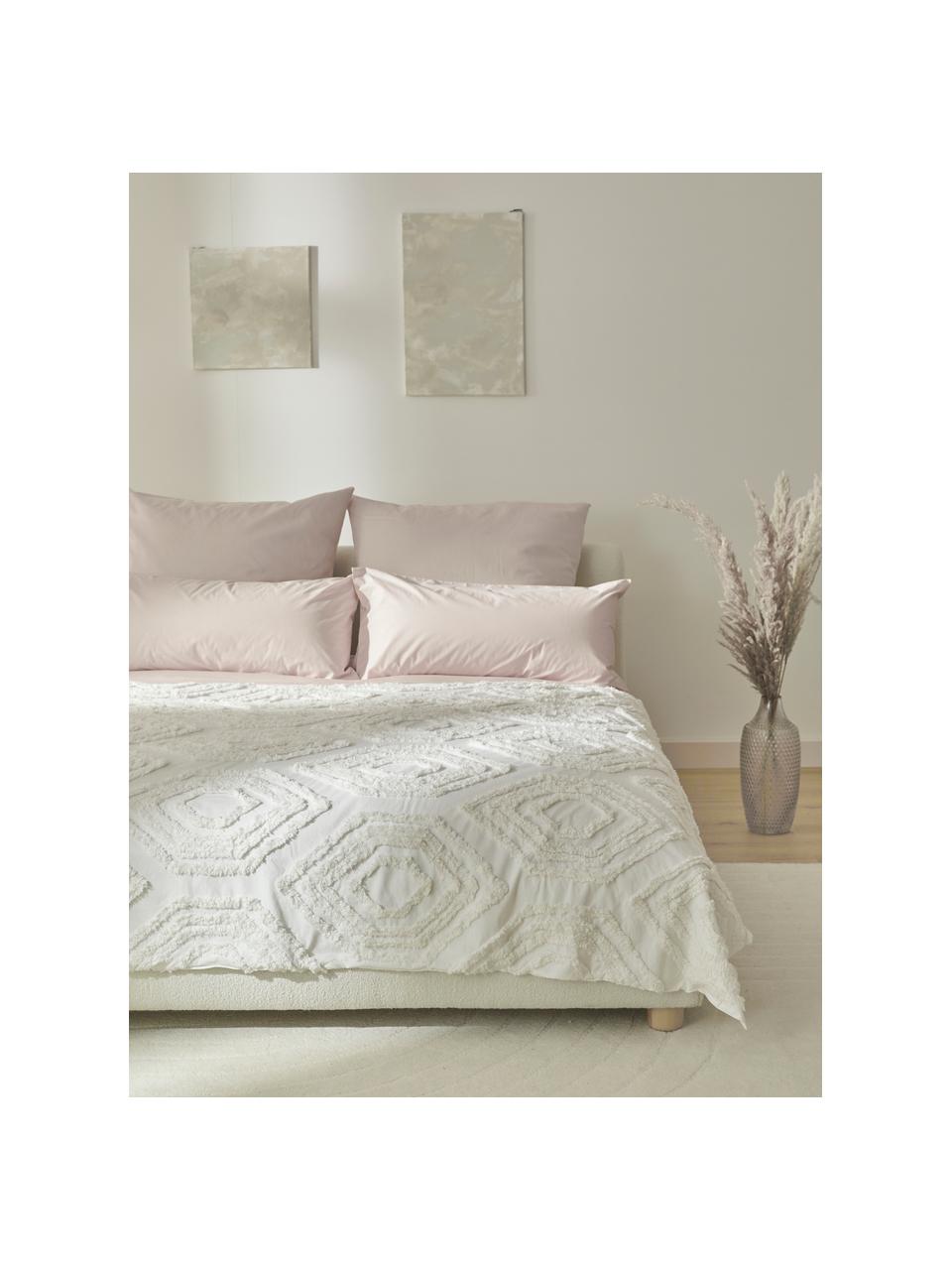 Bedsprei Faye met getufte decoratie, Weeftechniek: perkal Draaddichtheid 200, Wit, B 240 x L 260 cm (voor bedden tot 200 x 200 cm)