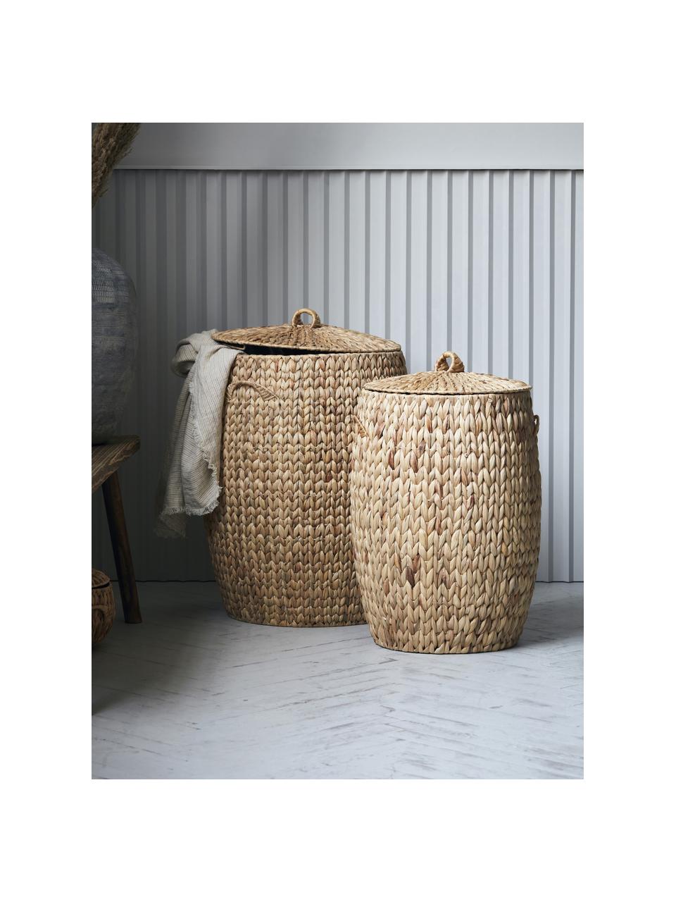 Corbeilles de rangement avec couvercle Laun, 2 élém., Beige, Lot de différentes tailles