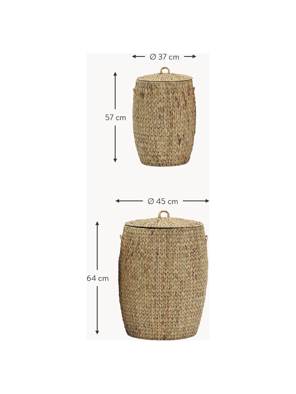 Corbeilles de rangement avec couvercle Laun, 2 élém., Beige, Lot de différentes tailles