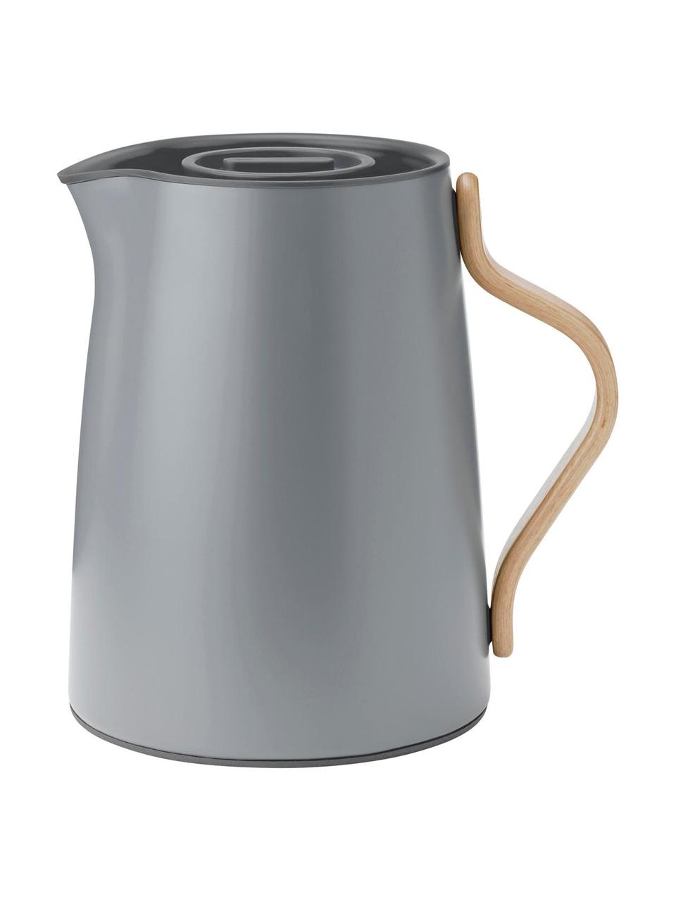 Teiera color Emma, 1 L, Struttura: acciaio inossidabile, Manico: legno di faggio, Grigio opaco, 1 l