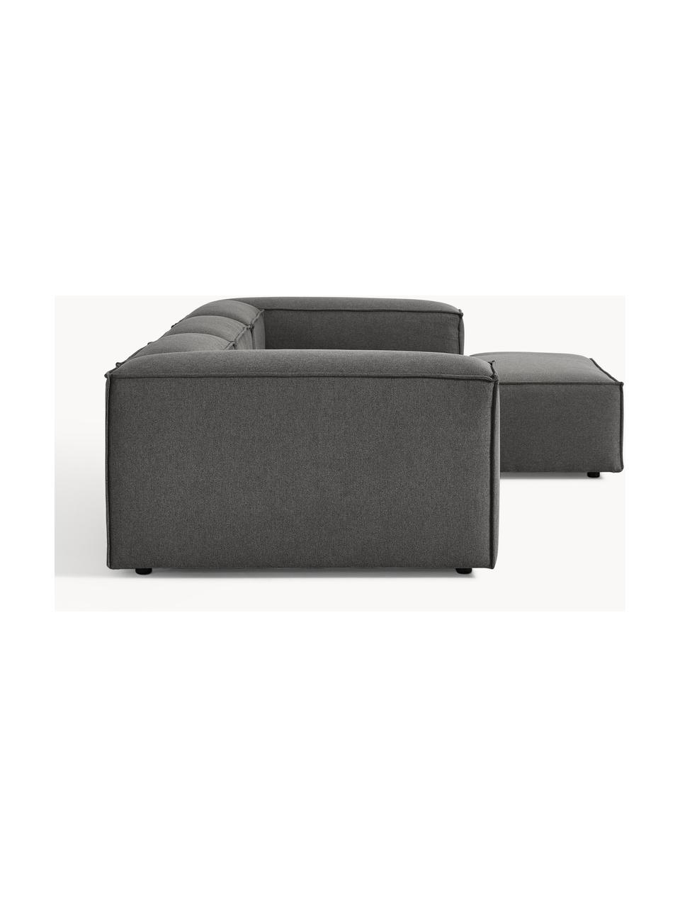 Sofá rinconera modular Lennon, Tapizado: 100% poliéster Alta resis, Estructura: madera contrachapada de p, Patas: plástico Este producto es, Tejido gris antracita, An 327 x F 180 cm, chaise longue izquierda