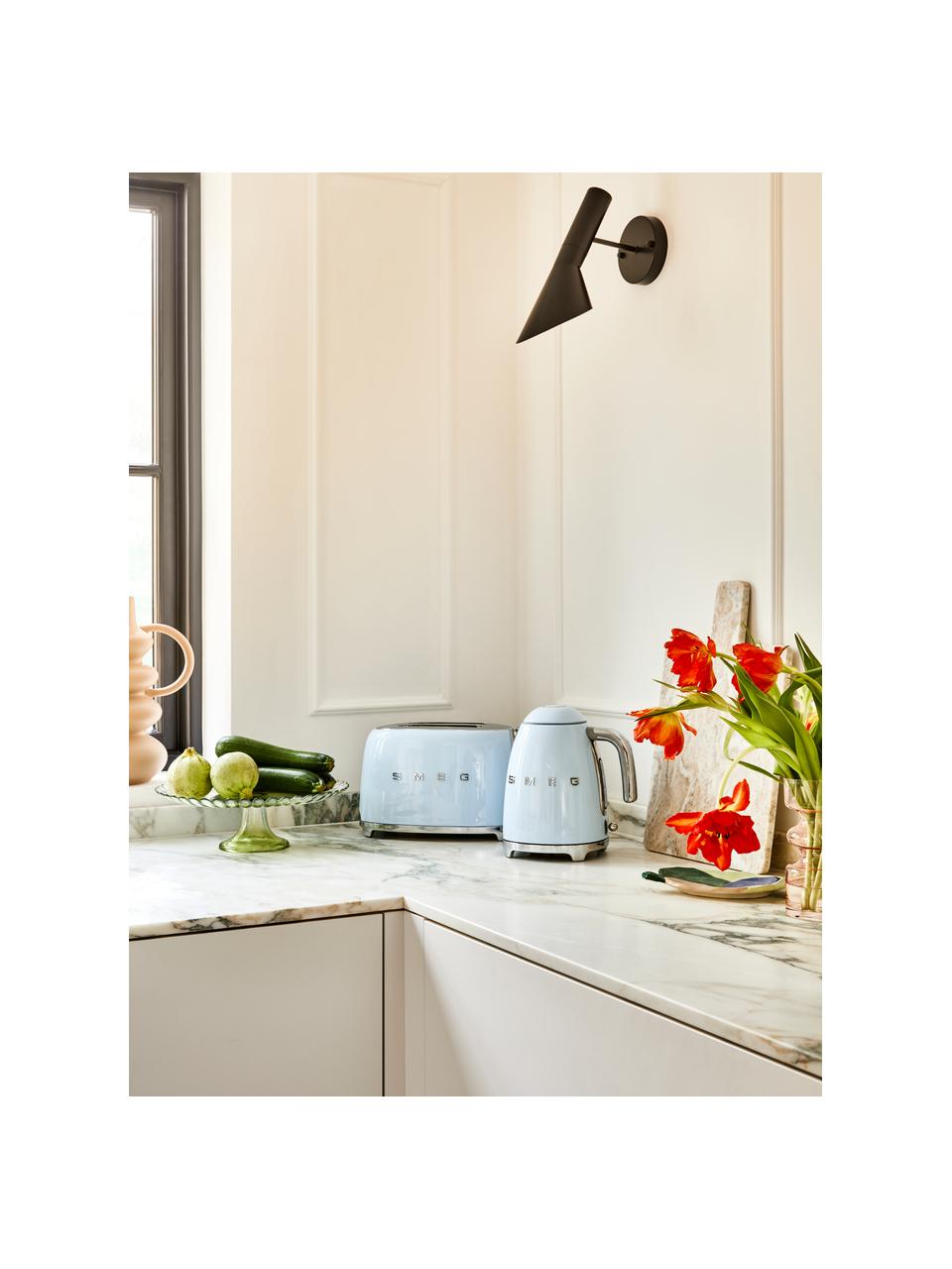 Wasserkocher 50's Style, 1.7 L, Edelstahl, lackiert, Pastellblau, glänzend, B 22 x H 25 cm