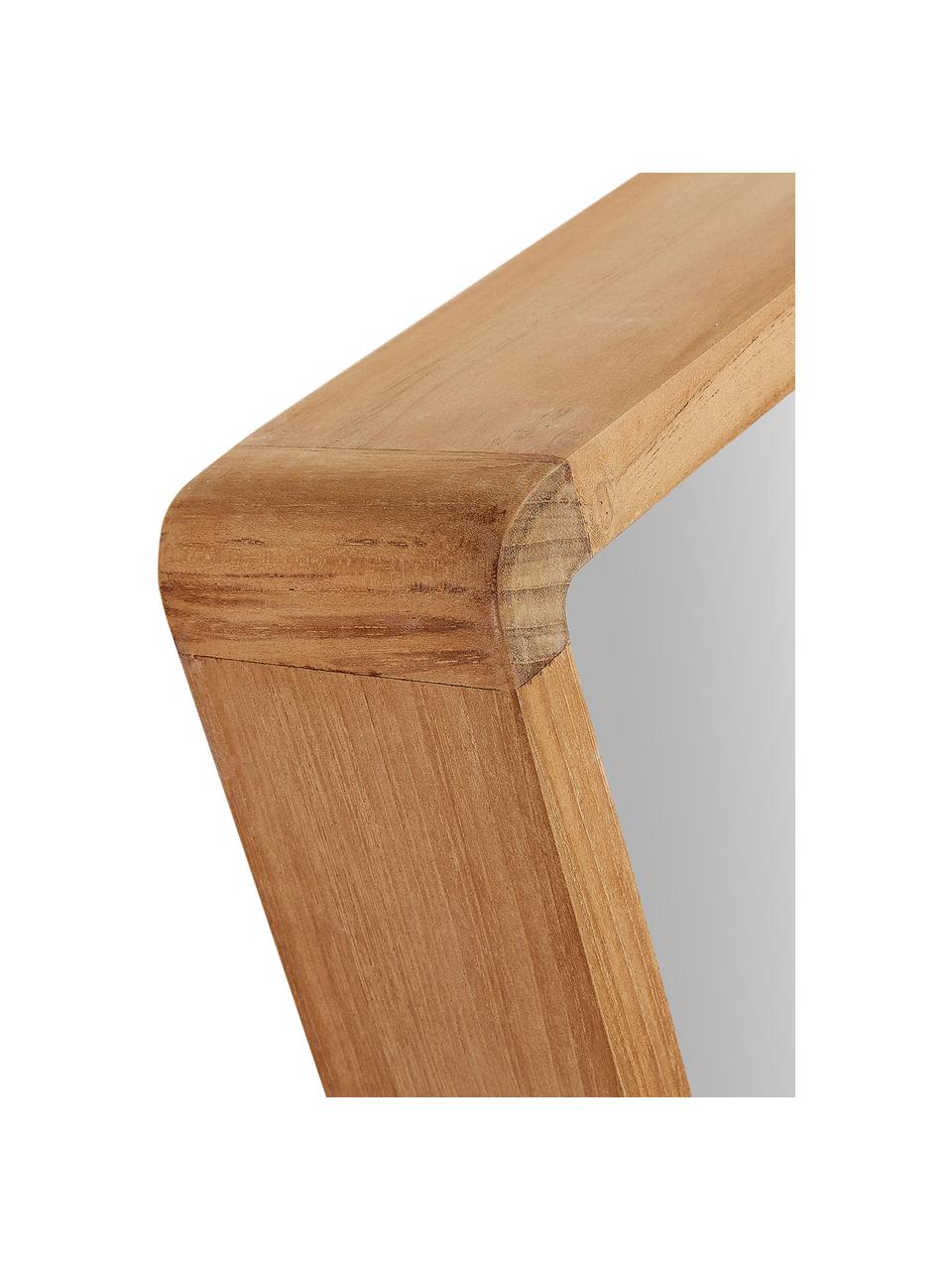 Specchio da parete con cornice in legno Kuveni, Cornice: legno di teak, Superficie dello specchio: lastra di vetro, Marrone, Larg. 80 x Alt. 65 cm