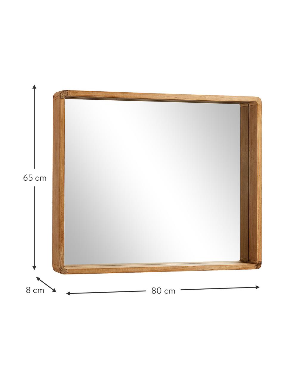 Miroir mural en bois Kuveni, Brun, larg. 80 x haut. 65 cm