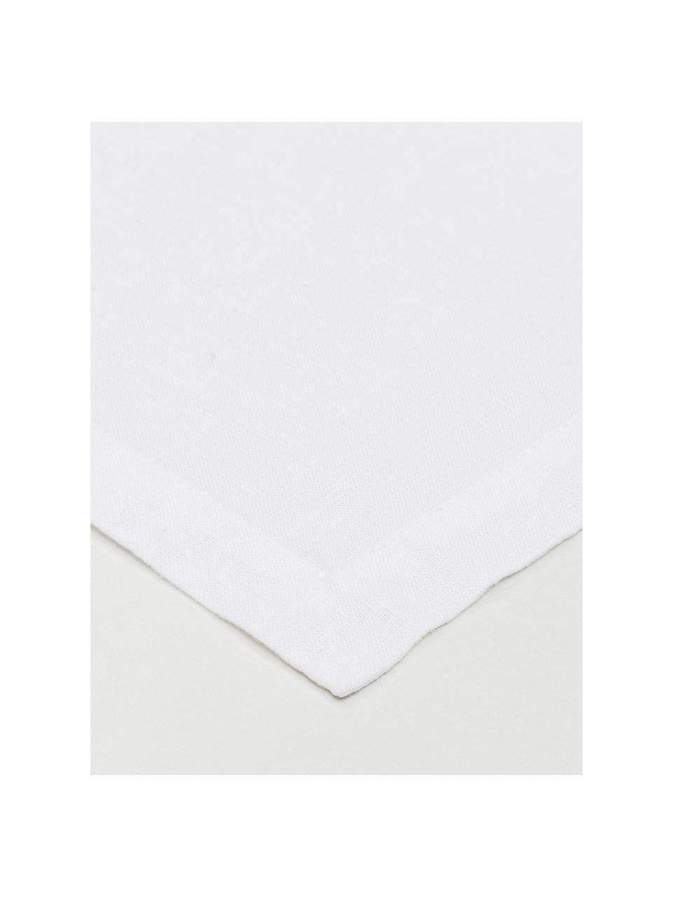 Linnen tafelloper Ruta in wit, Sneeuwwit, B 40 x L 140 cm