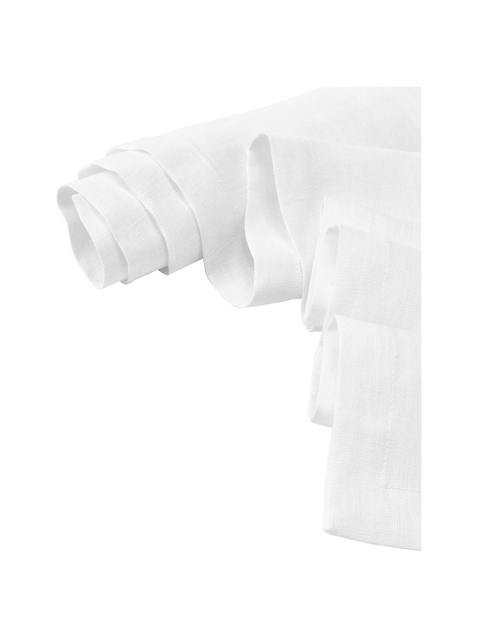 Chemin de table en lin Ruta, Blanc neige, larg. 40 x long. 140 cm