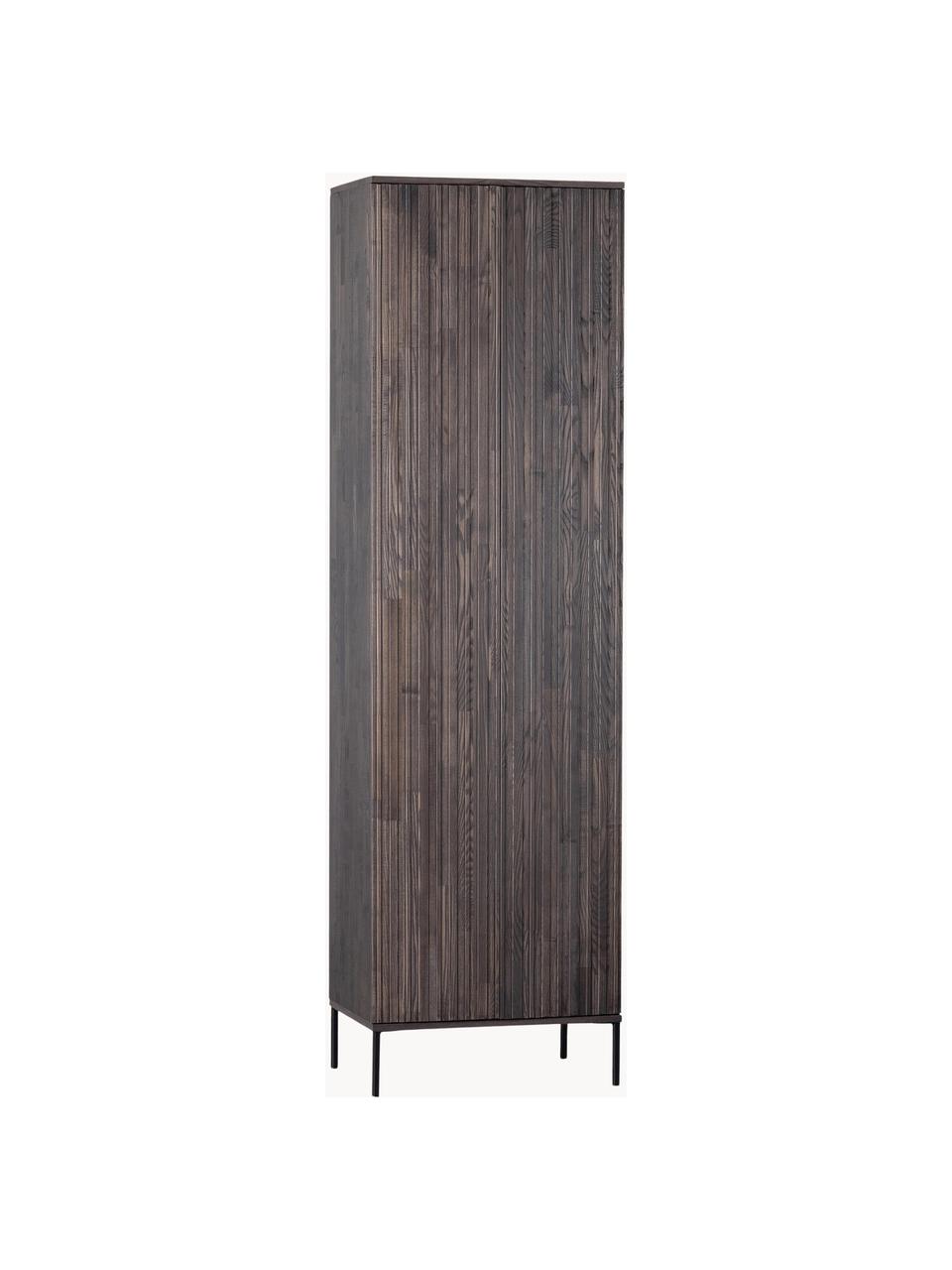 Armoire façade en bois de frêne nervuré Avourio, Bois de frêne, larg. 60 x haut. 210 cm