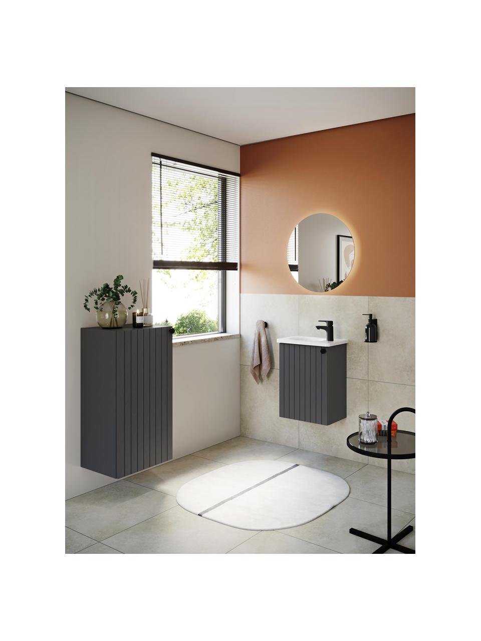 Lavabo con mobiletto Emil, larg. 45 cm, Manico: alluminio rivestito, Antracite, Larg. 45 x Alt. 58 cm