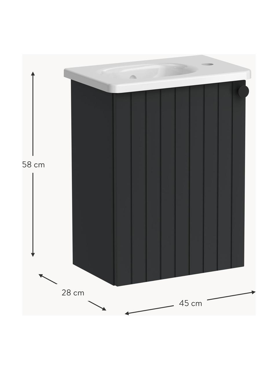 Mueble bajo lavabo Emil, 45 cm, Gris antracita, An 45 x Al 58 cm