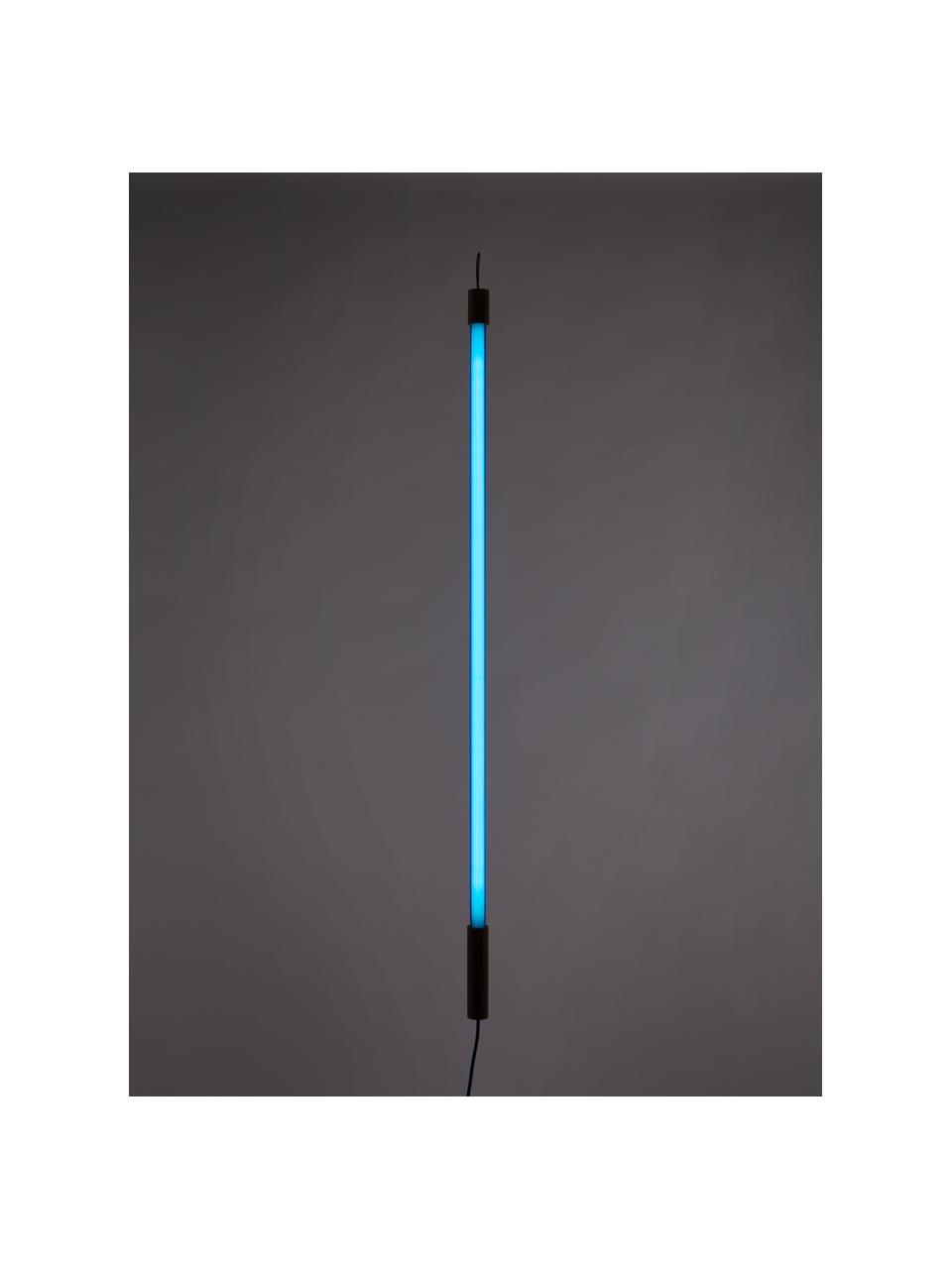 LED wandlamp Linea met stekker, Decoratie: hout, Blauw, Ø 4 x H 135 cm