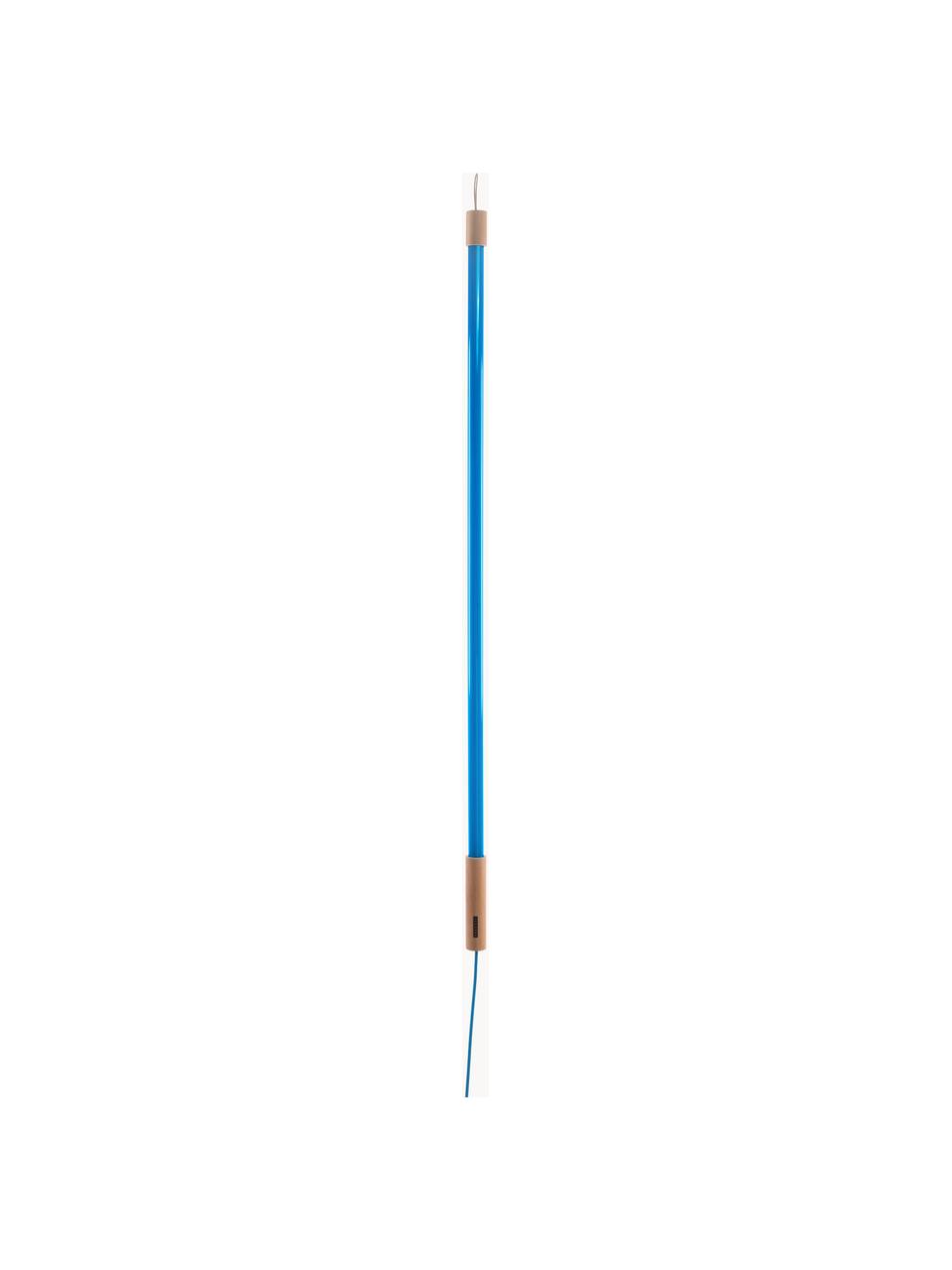 LED-Wandleuchte Linea mit Stecker, Dekor: Holz, Blau, Ø 4 x H 135 cm