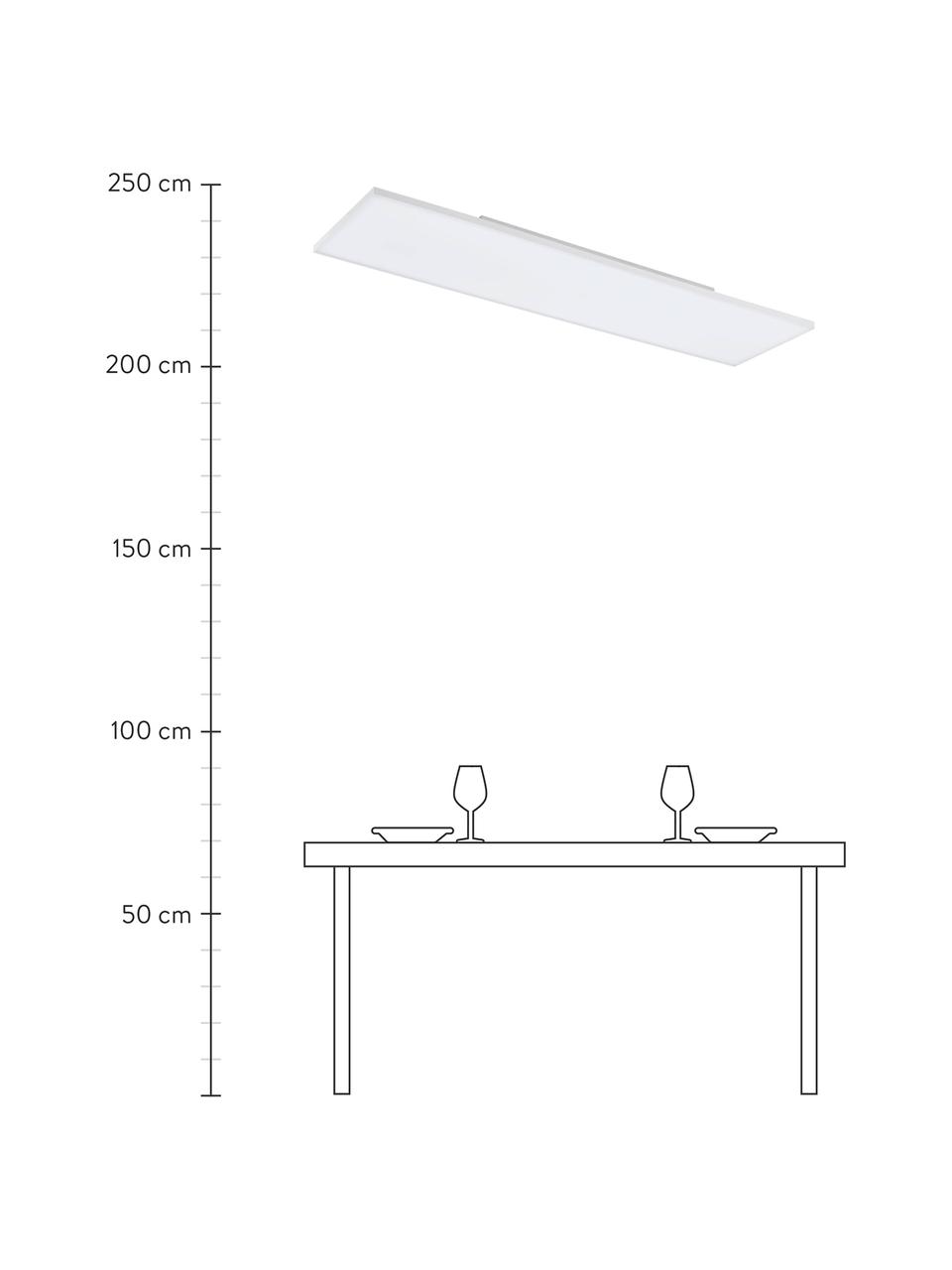 Panel LED grande regulable Turcona, con mando a distancia, Pantalla: aluminio, Estructura: aluminio, Blanco, An 120 x Al 6 cm