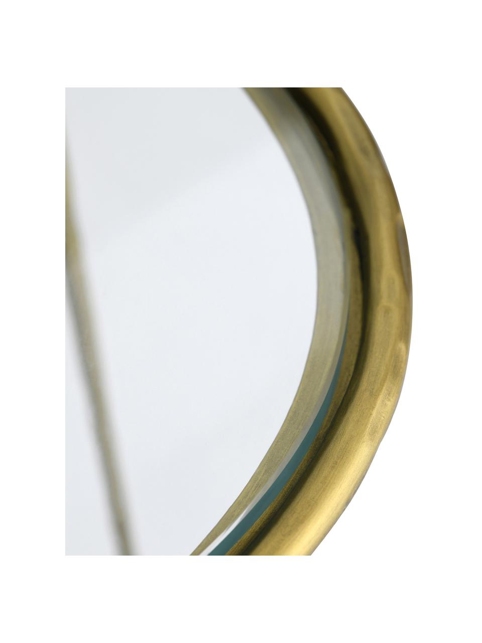 Consolle in metallo Petit, Ripiani: vetro temperato, Struttura: metallo rivestito, Dorato, Larg. 112 x Alt. 82 cm