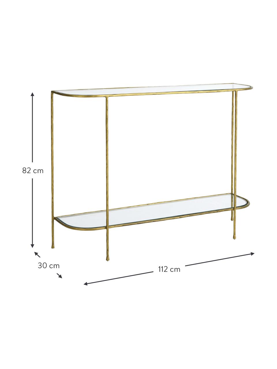 Console en métal Petit, Couleur dorée, larg. 112 x haut. 82 cm