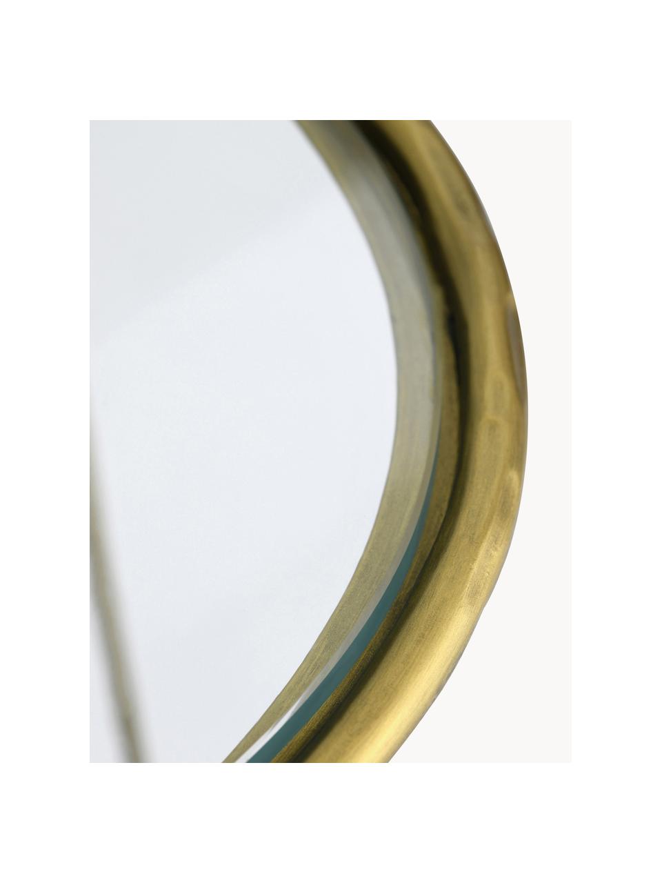 Konsola z metalu Petit, Blat: szkło hartowane, Stelaż: metal powlekany, Odcienie złotego, S 112 x W 82 cm