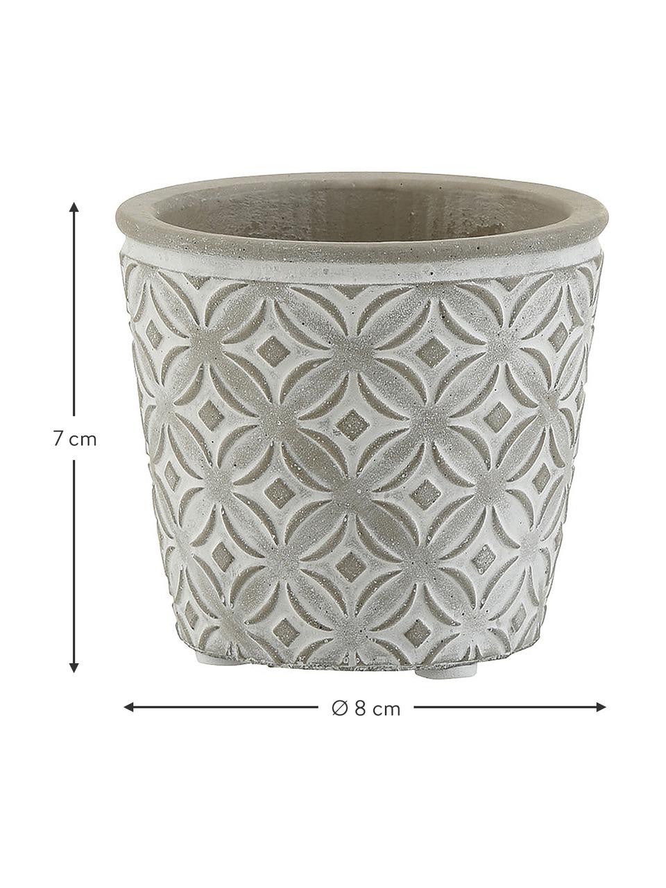 Maceta pequeña Oriental, Gris cemento, Gris cemento, Ø 8 x Al 7 cm