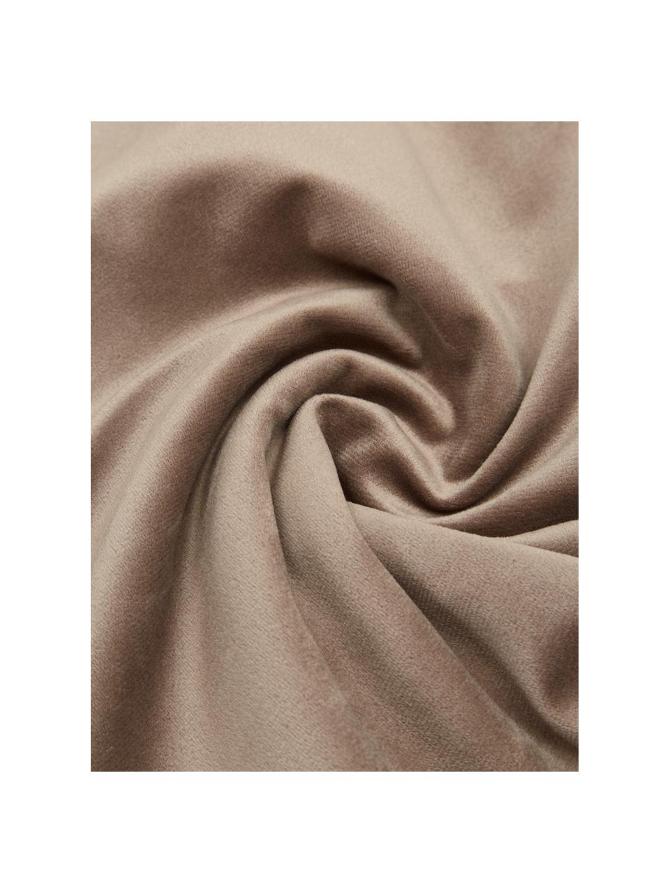 Housse de coussin en velours beige Lucie, 100 % velours de polyester, Beige, larg. 30 x long. 50 cm