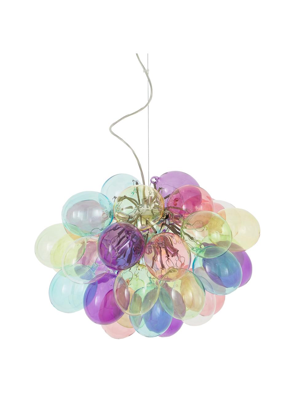 Hanglamp met glazen bollen Gross, Baldakijn: gecoat metaal, Meerkleurig, Ø 50 cm