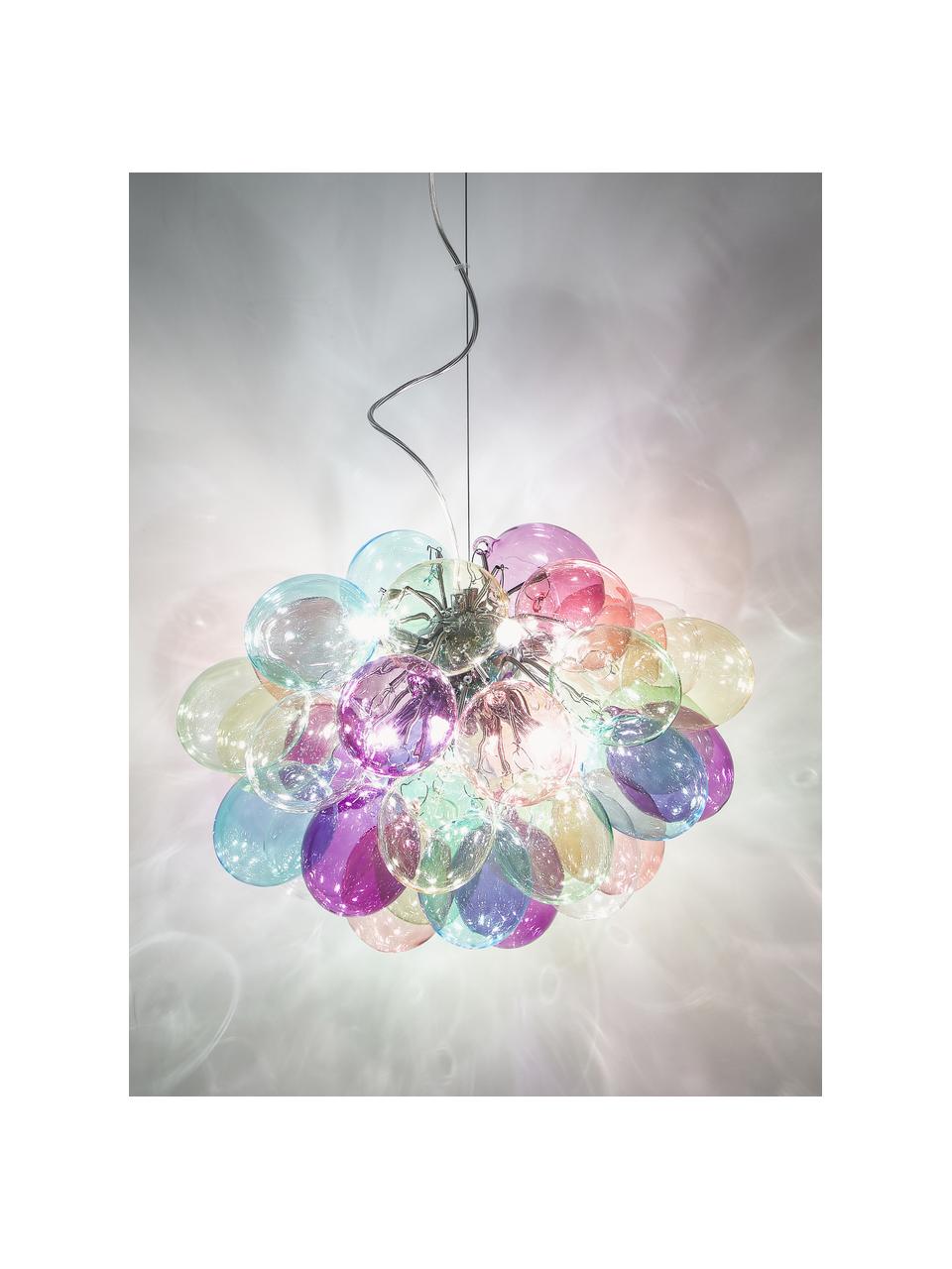 Lampada a sospensione con sfere in vetro Gross, Baldacchino: metallo rivestito, Multicolore, Ø 50 x Alt. 45 cm